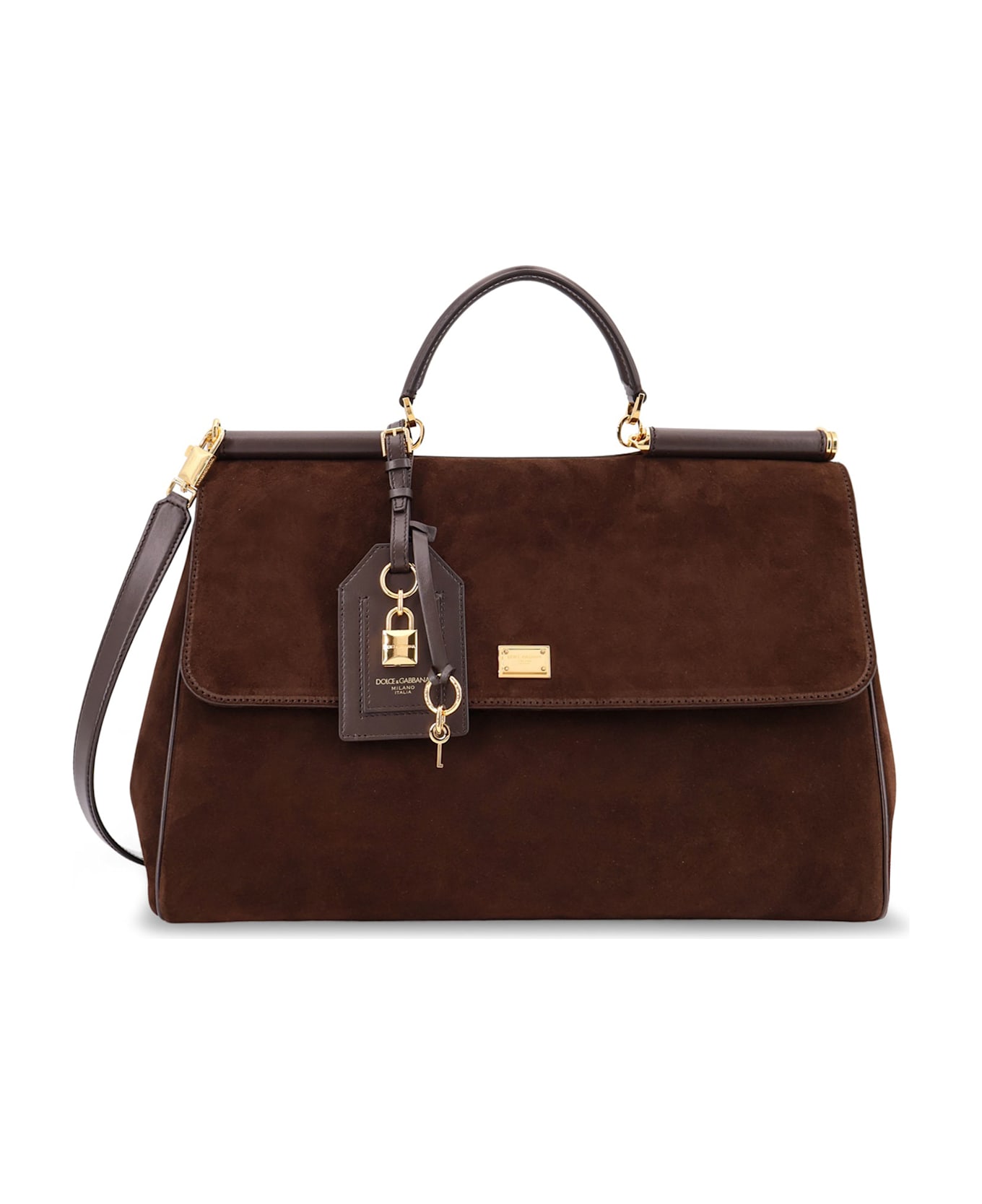Dolce 
Gabbana My Sicily Suede Shoulder Bag - EBANO/MORO