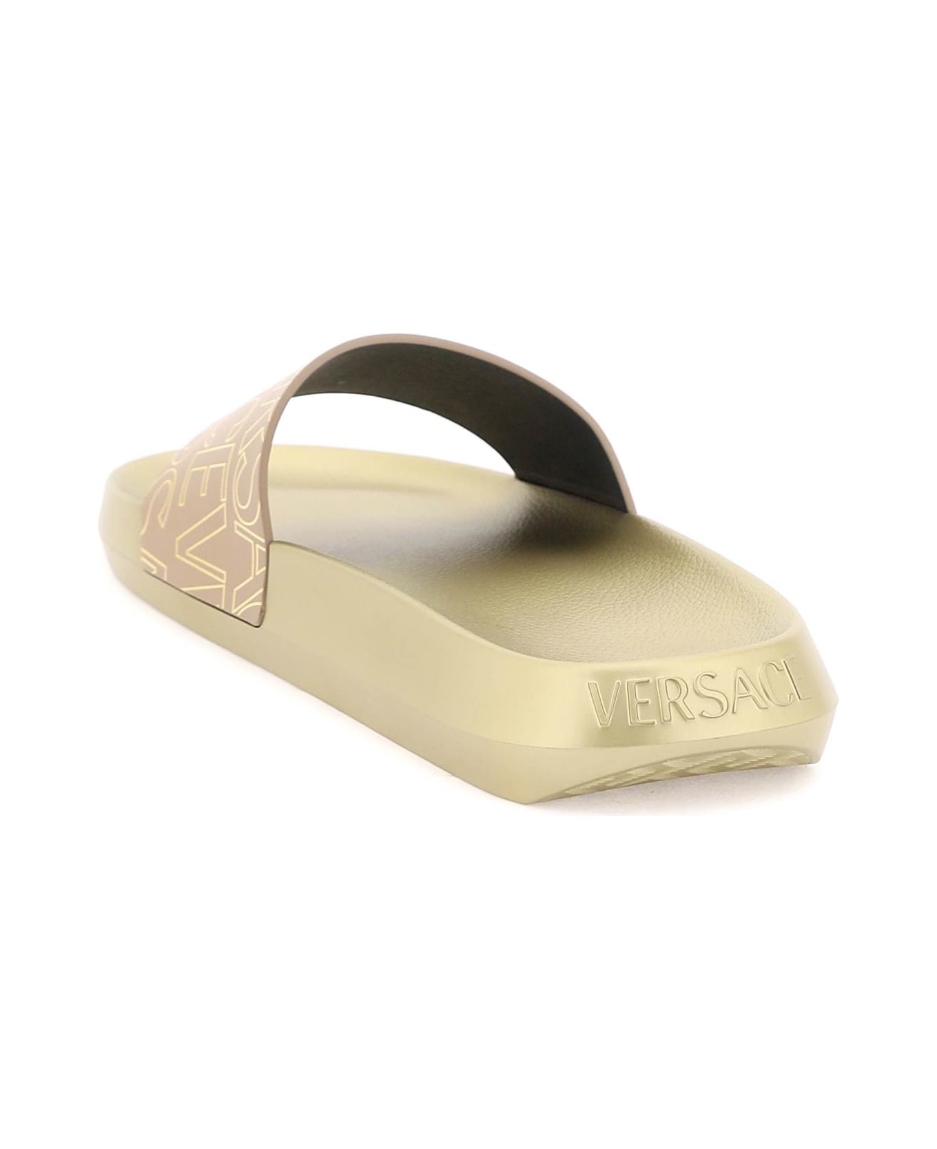 Versace Allover Slides - BEIGE BROWN GOLD (Gold) その他各種シューズ