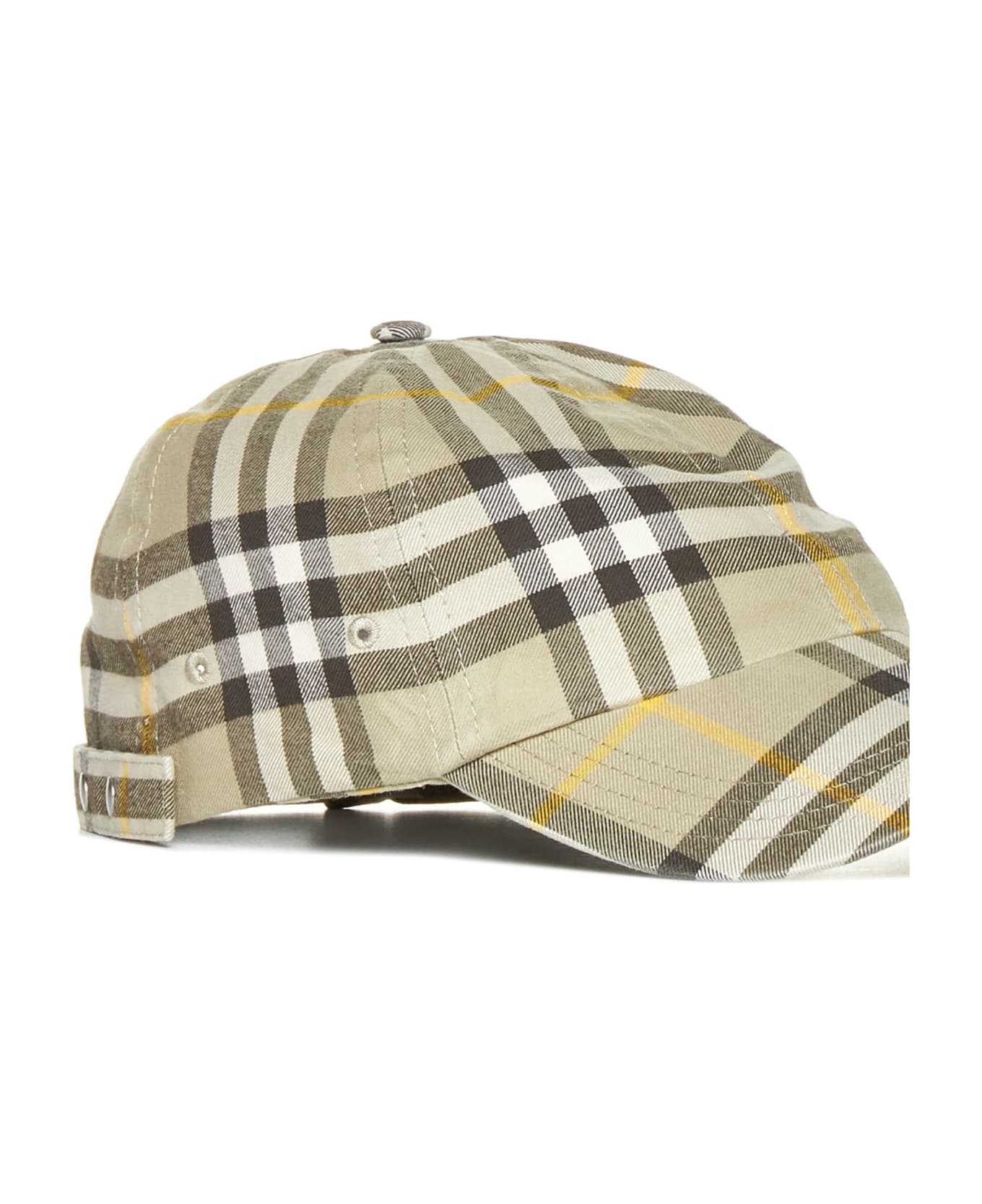 Burberry Baseball Cap With Check Print - Hunter 帽子