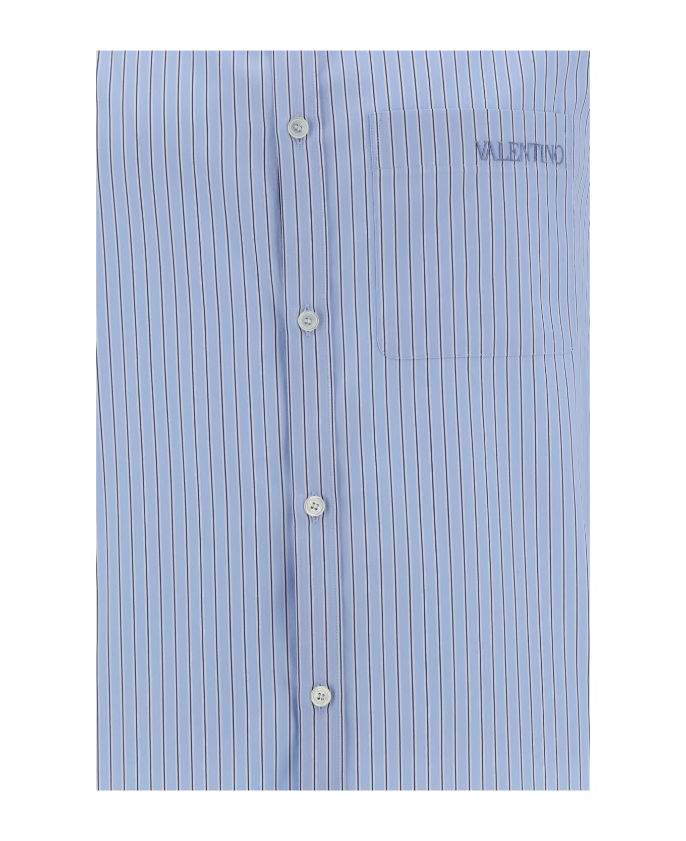 Valentino Garavani Long Sleeved Stripe Shirt - Riga Azzurro E Bianco