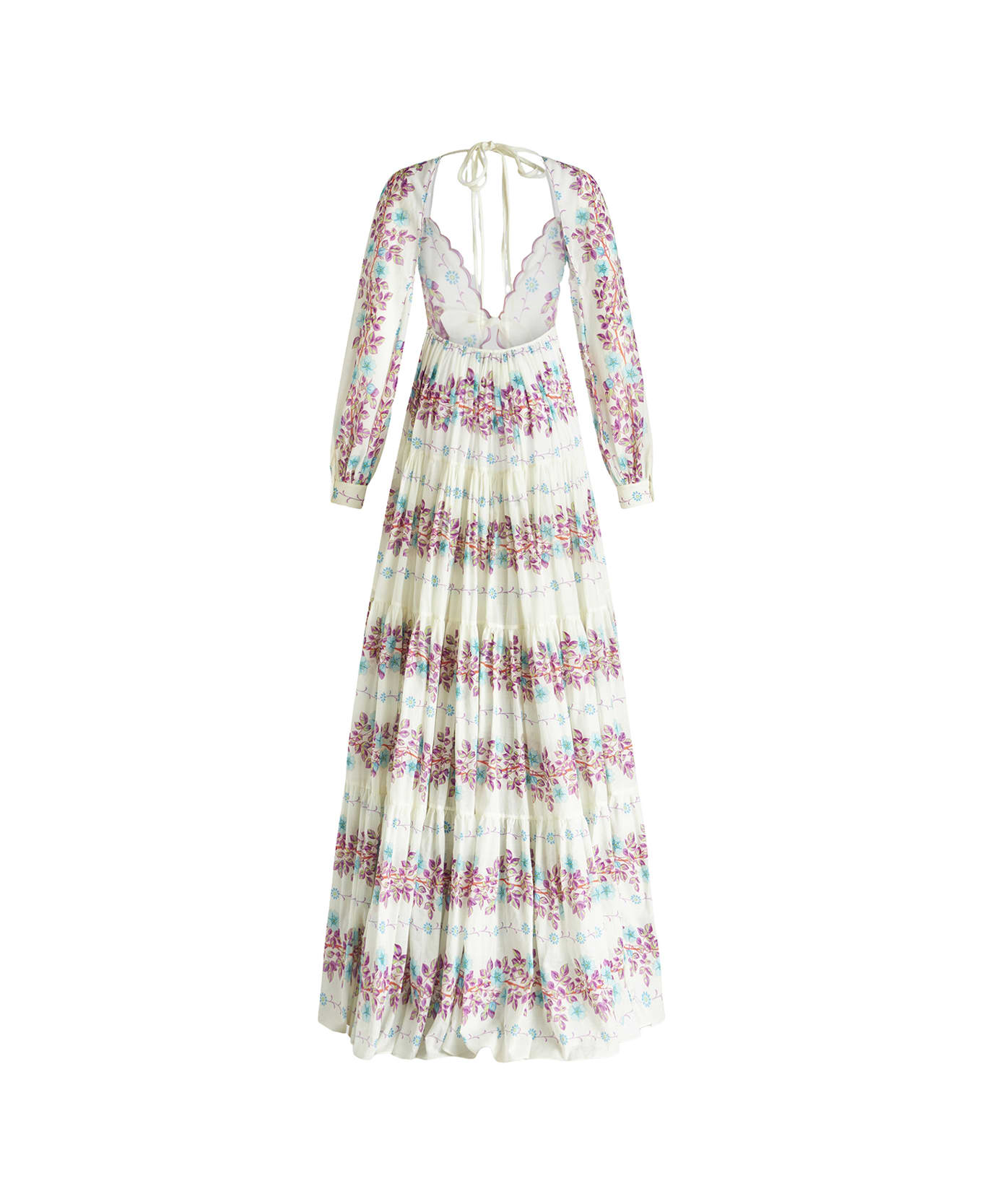 Etro White Maxi Dress With Cut-out And Floral Print - White