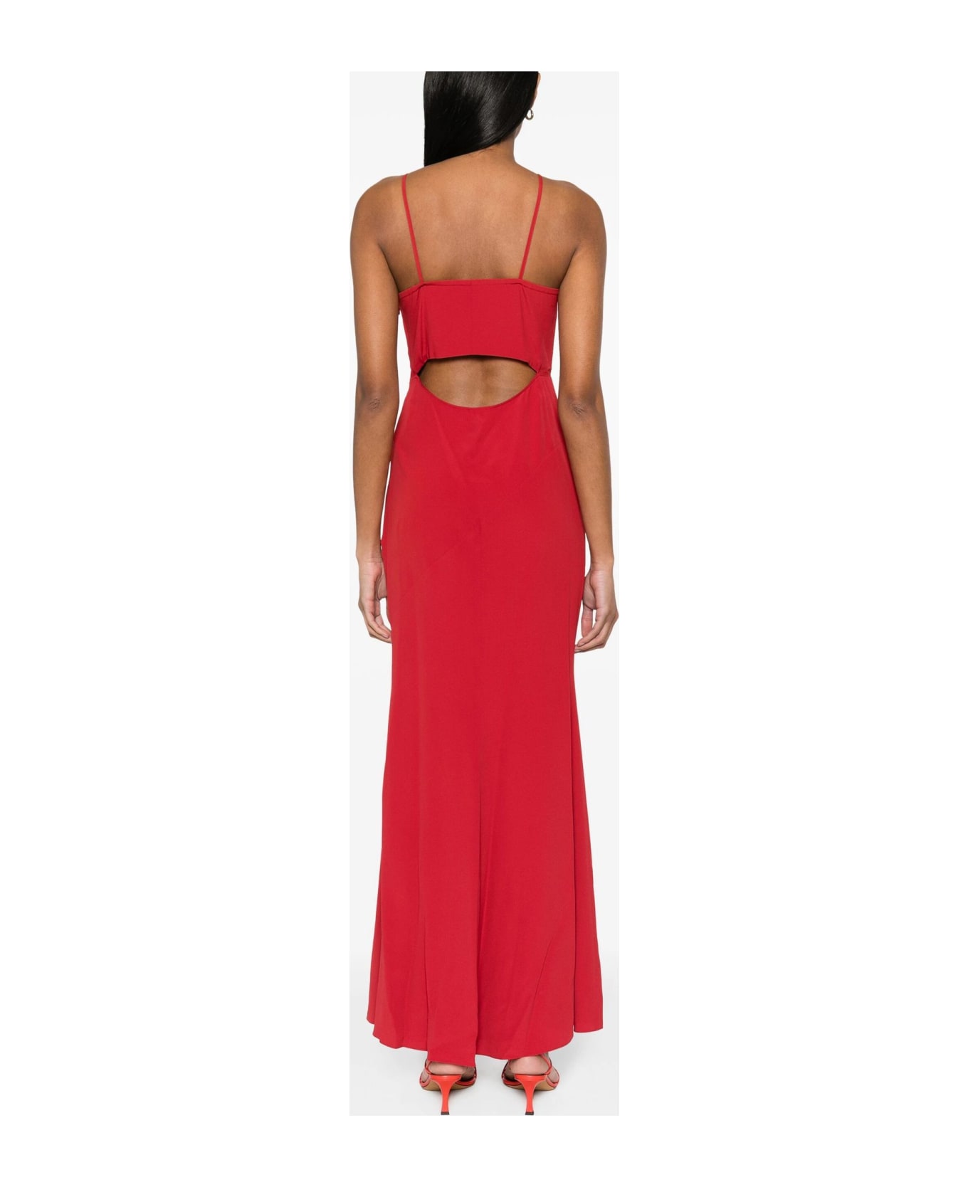 Isabel Marant Red Silk Blend Kapri Long Dress - SCARLET RED