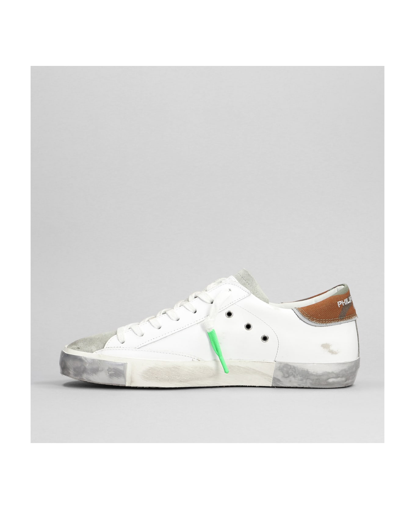 Philippe Model Prsx Low Sneakers In White Leather - white