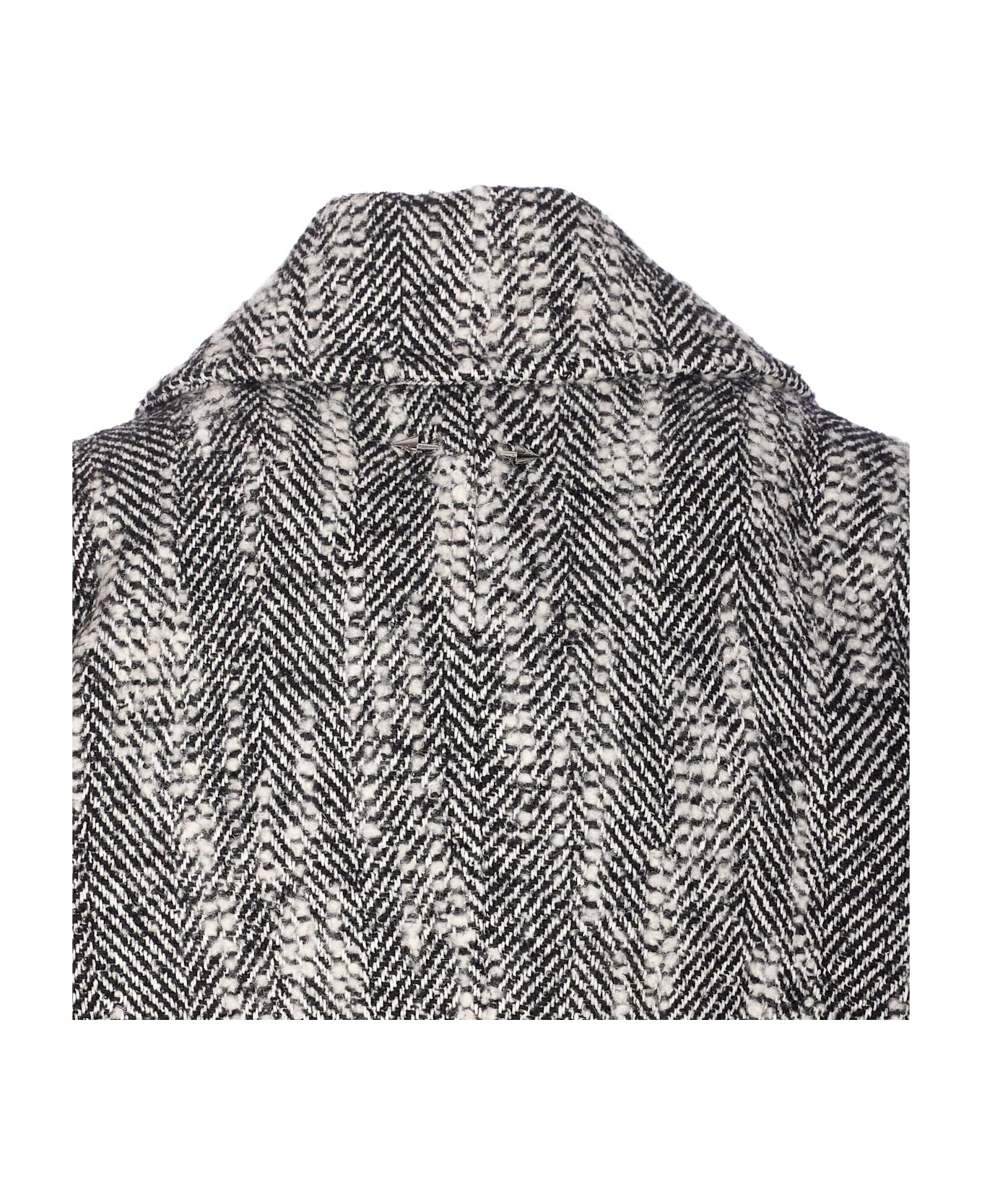 Patrizia Pepe Chevron Double Breasted Coat - Grey