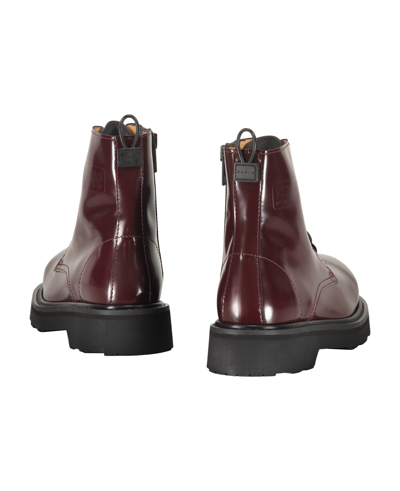 Kenzo Leather Ankle Boots - Burgundy