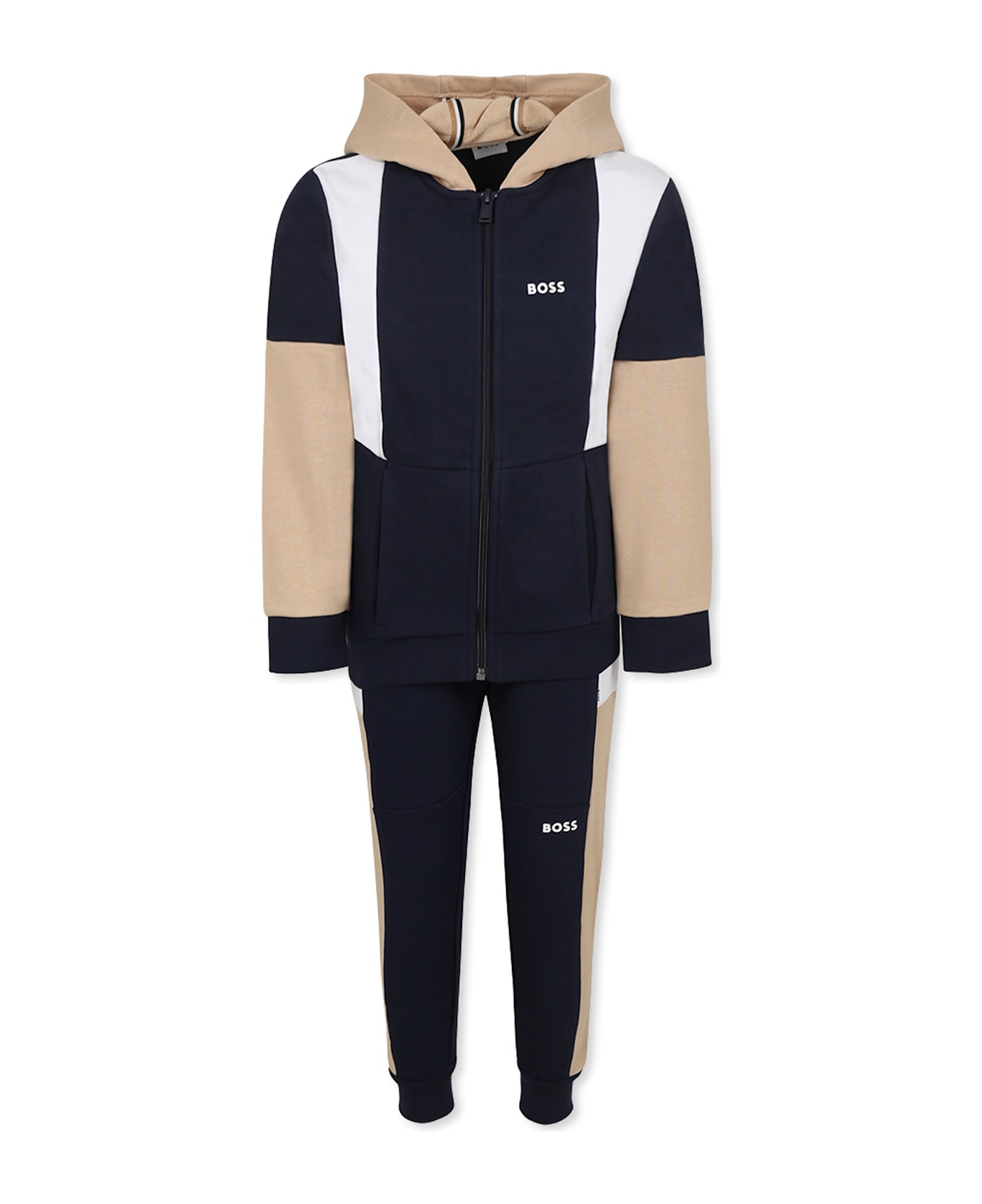 Hugo Boss Blue Suit For Boy With Logo - Blue