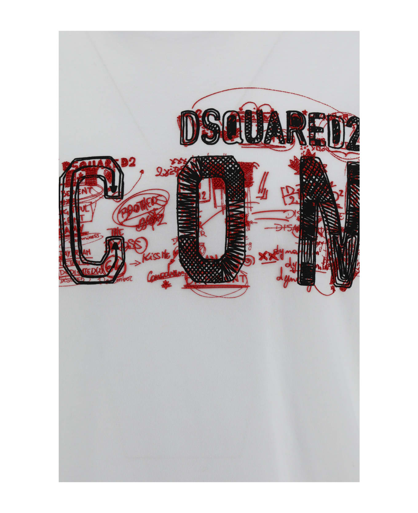 Dsquared2 Cotton T-shirt With Icon Scribble Print - White シャツ