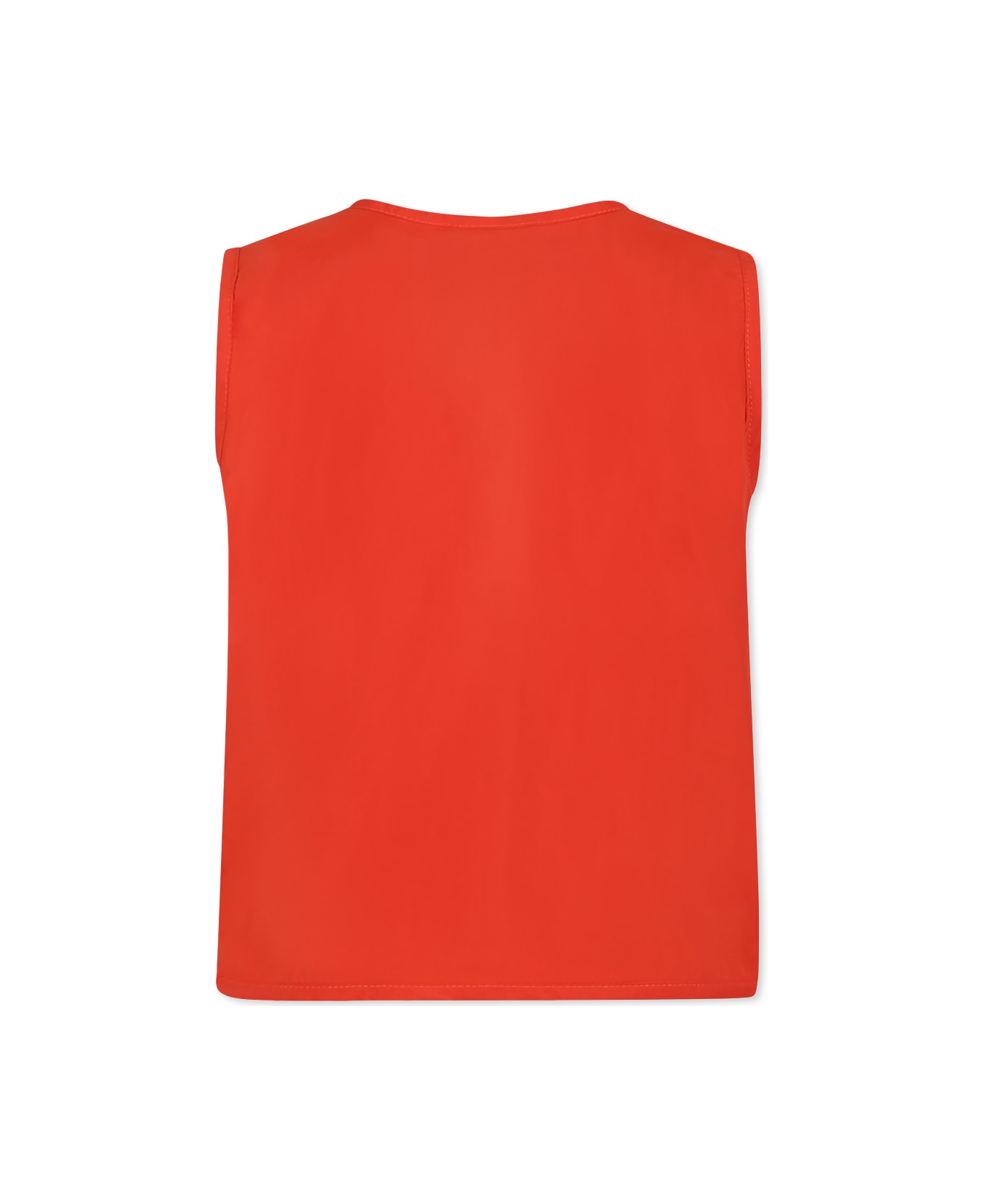 Mini Rodini Orange Vest For Kids With Puffer Fish - Orange