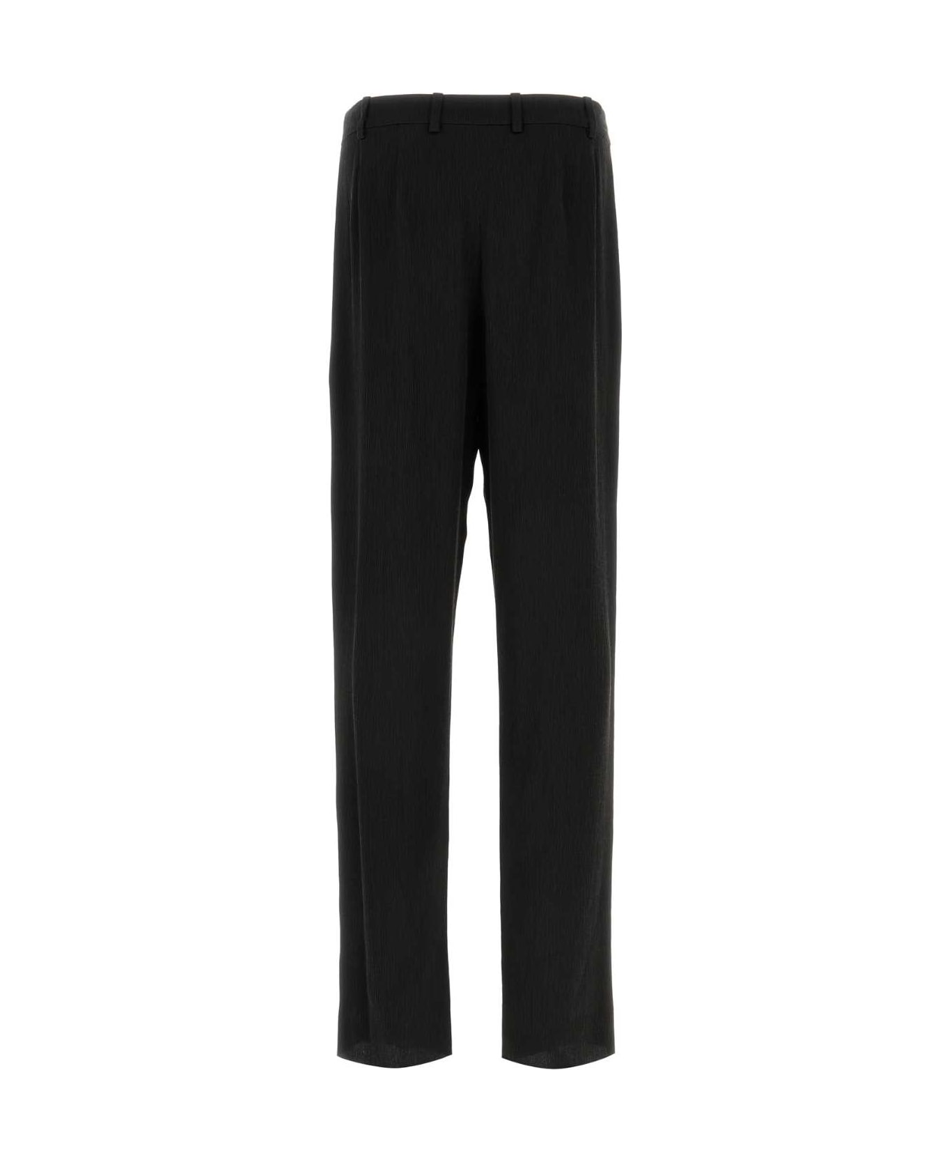 Saint Laurent Black Crepe Wide-leg Pant - NERO