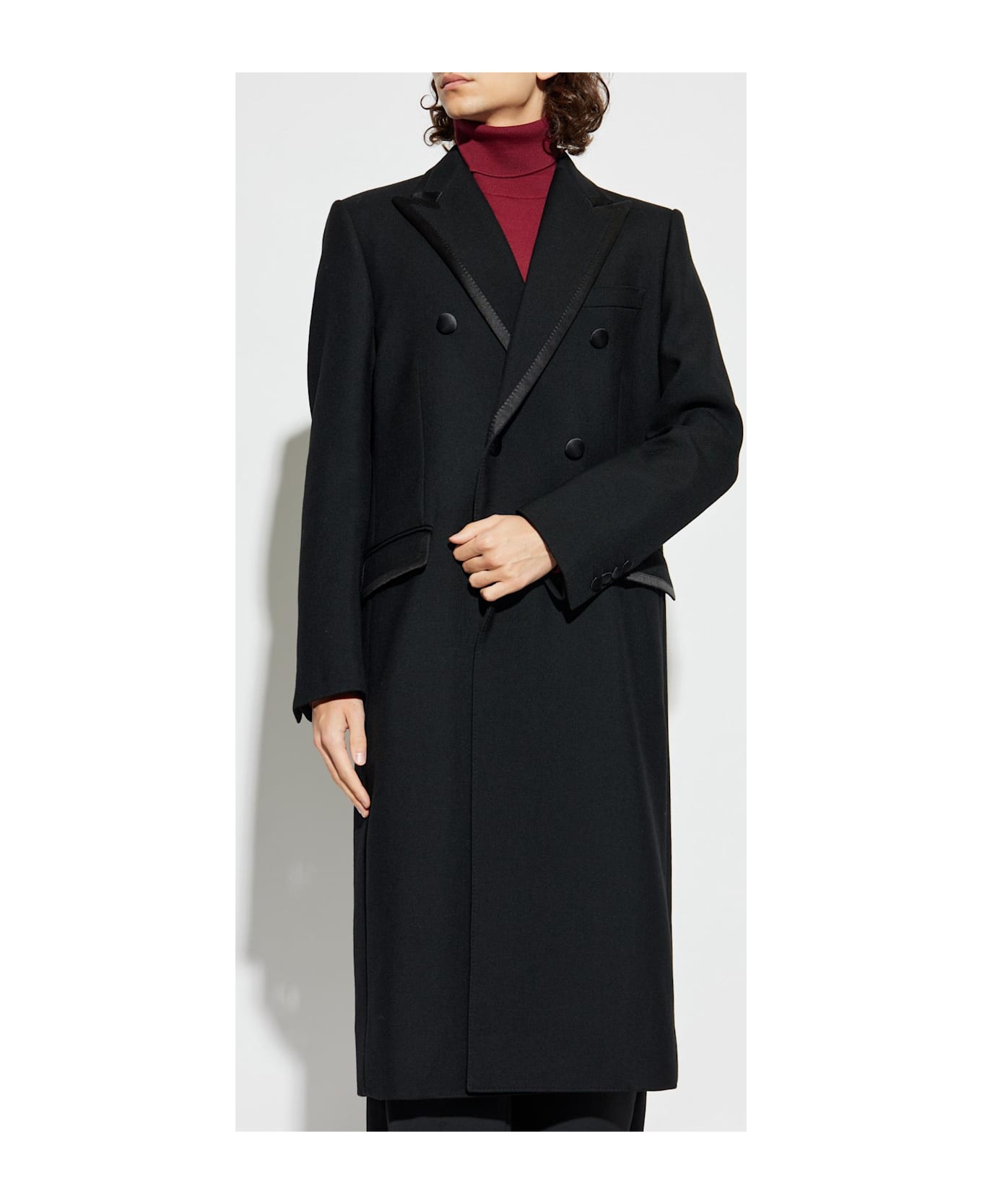 Dolce 
Gabbana Wool Coat With Single Vent - BLACK