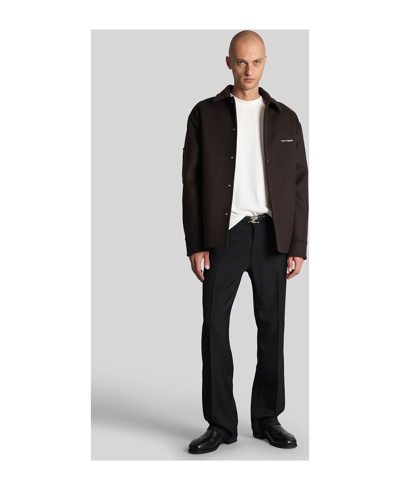 Courrèges Casual Jacket In Brown Wool - brown