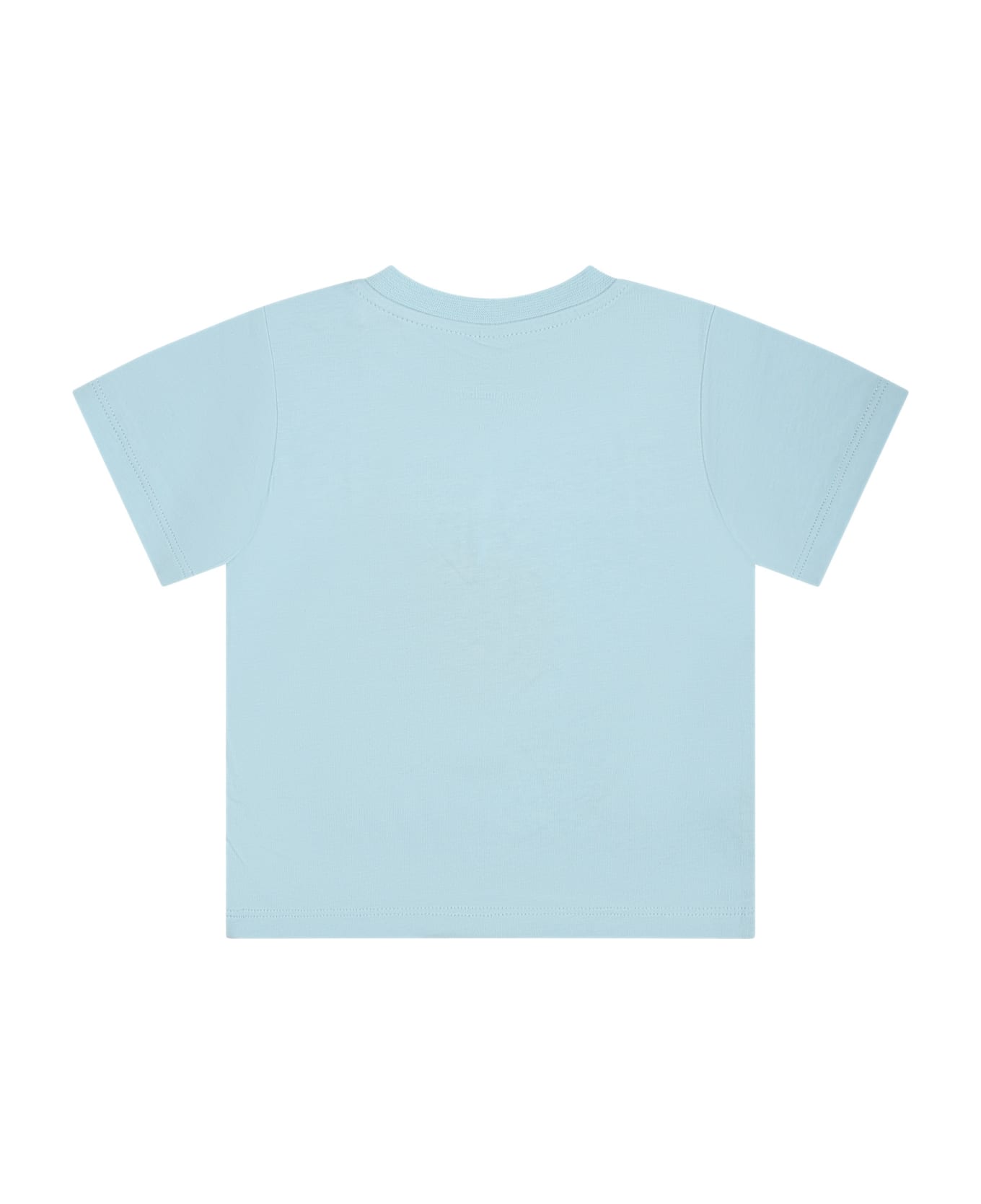 Stella McCartney Kids Light Blue T-shirt For Baby Boy With Shark - Light Blue Tシャツ＆ポロシャツ