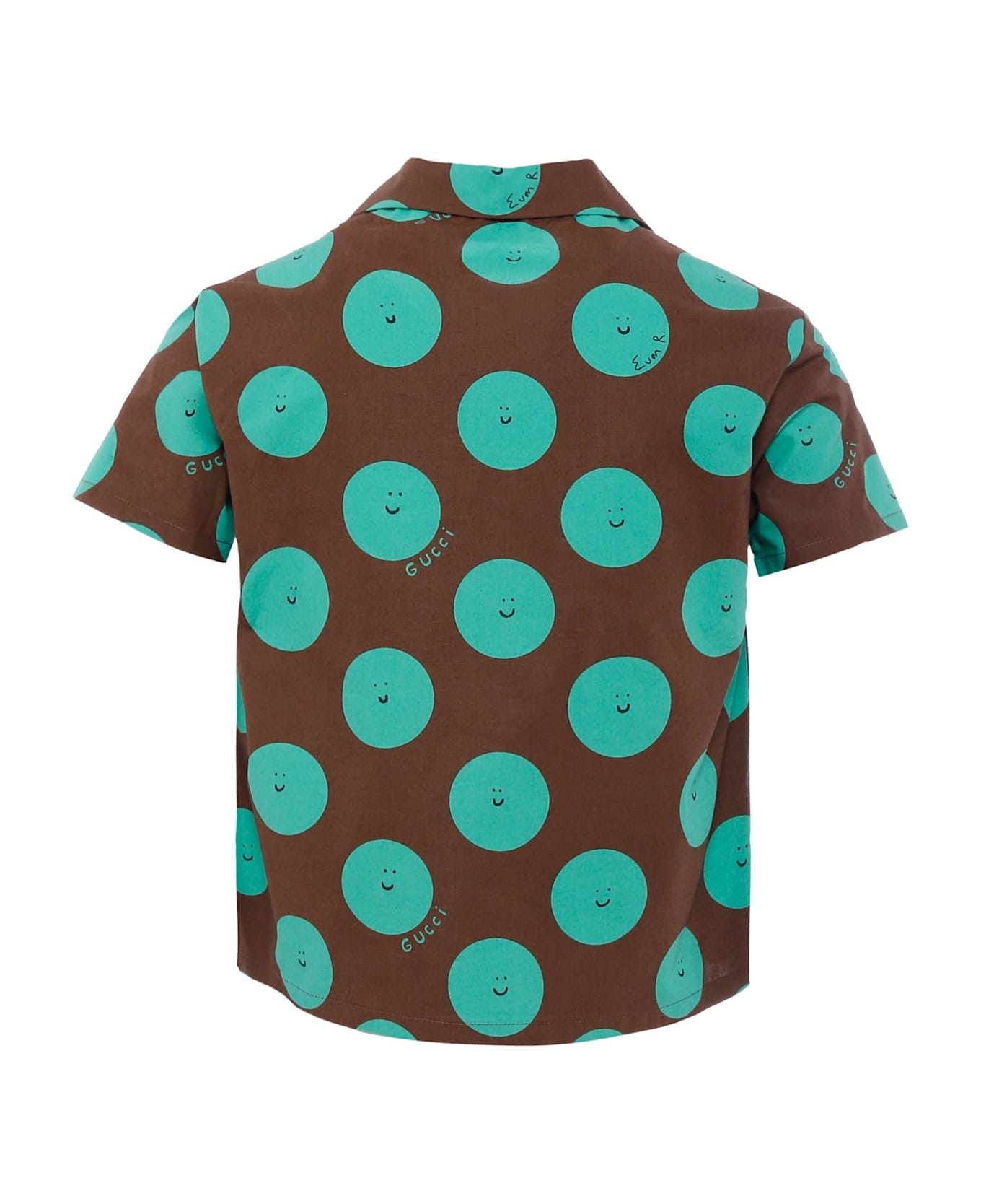 Gucci Brown Shirt For Kids With Sun - Brown