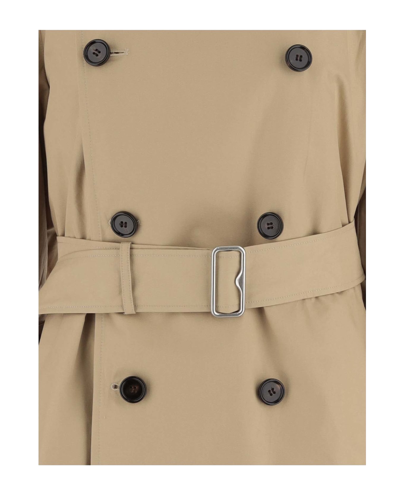 Burberry Double Breasted Belted Trench Coat - Beige