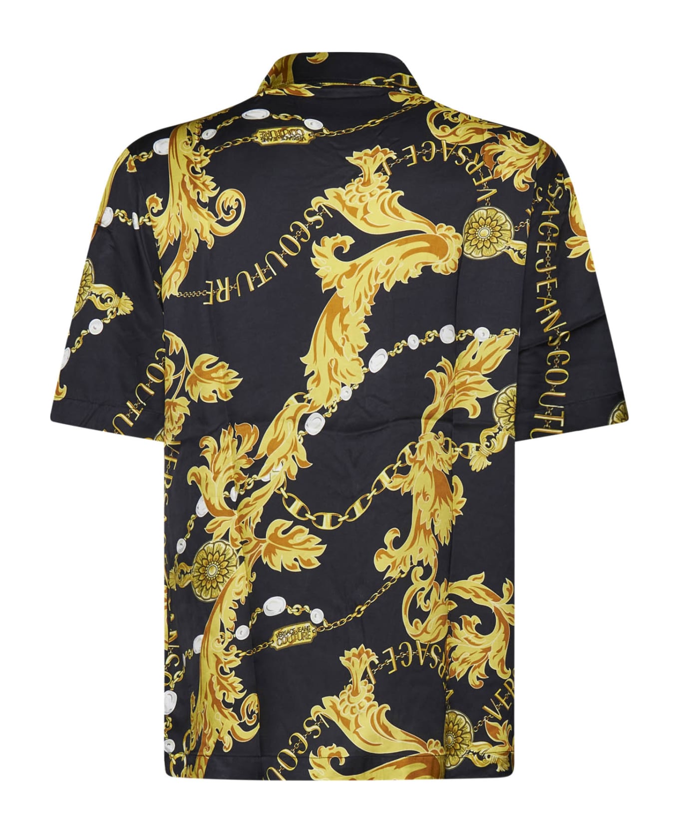 Versace Jeans Couture Baroque Print Shirt - Black gold シャツ