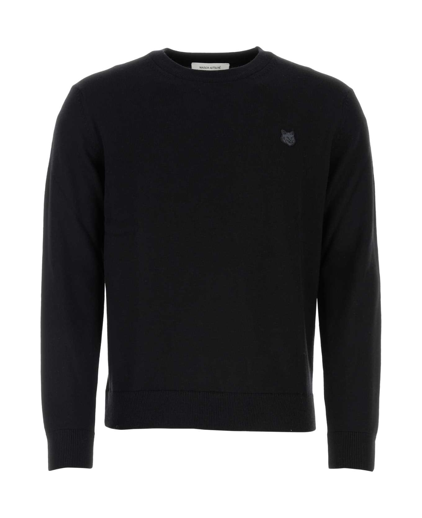 Maison Kitsuné Black Wool Sweater - BLACK