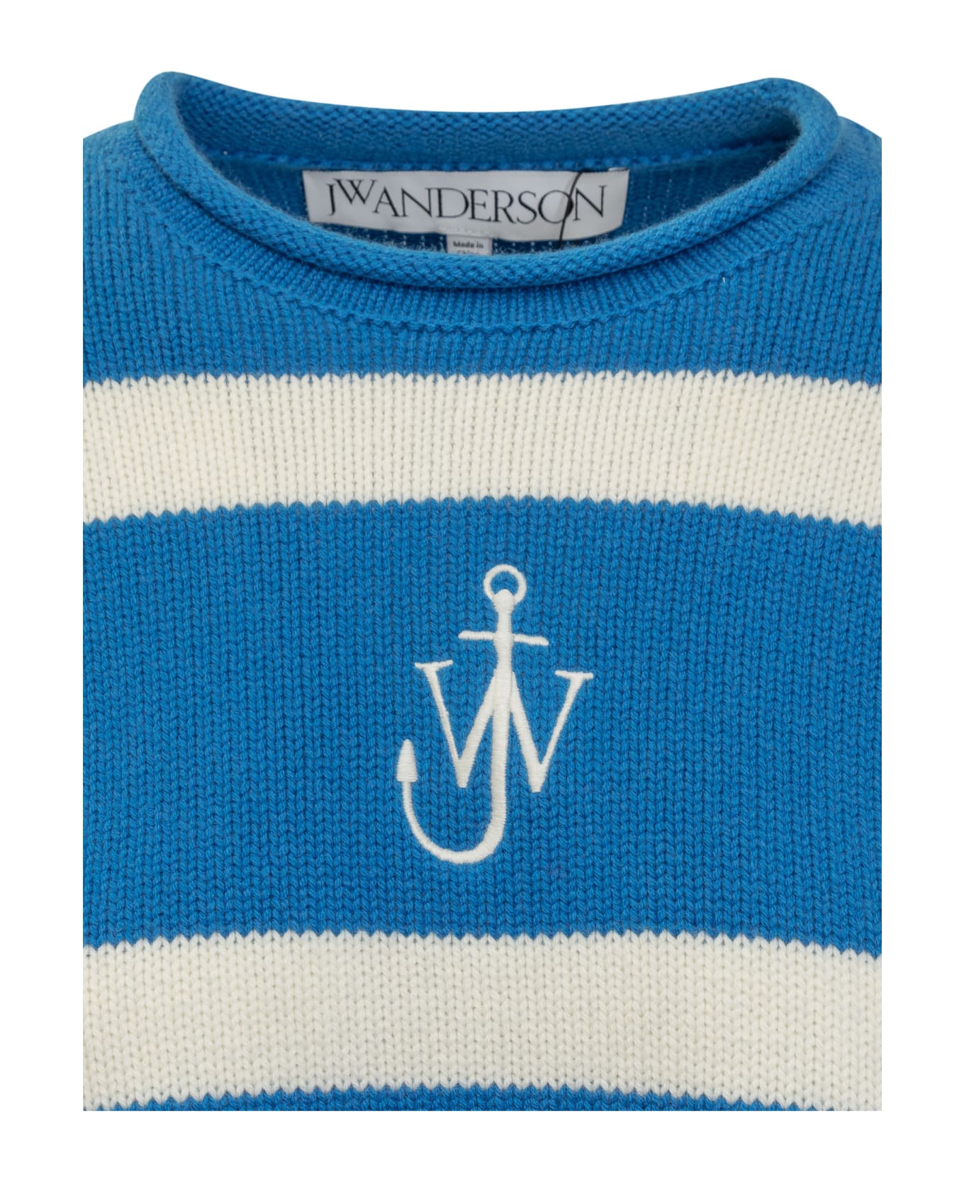 J.W. Anderson Cropped Anchor Jumper - BLUE/WHITE