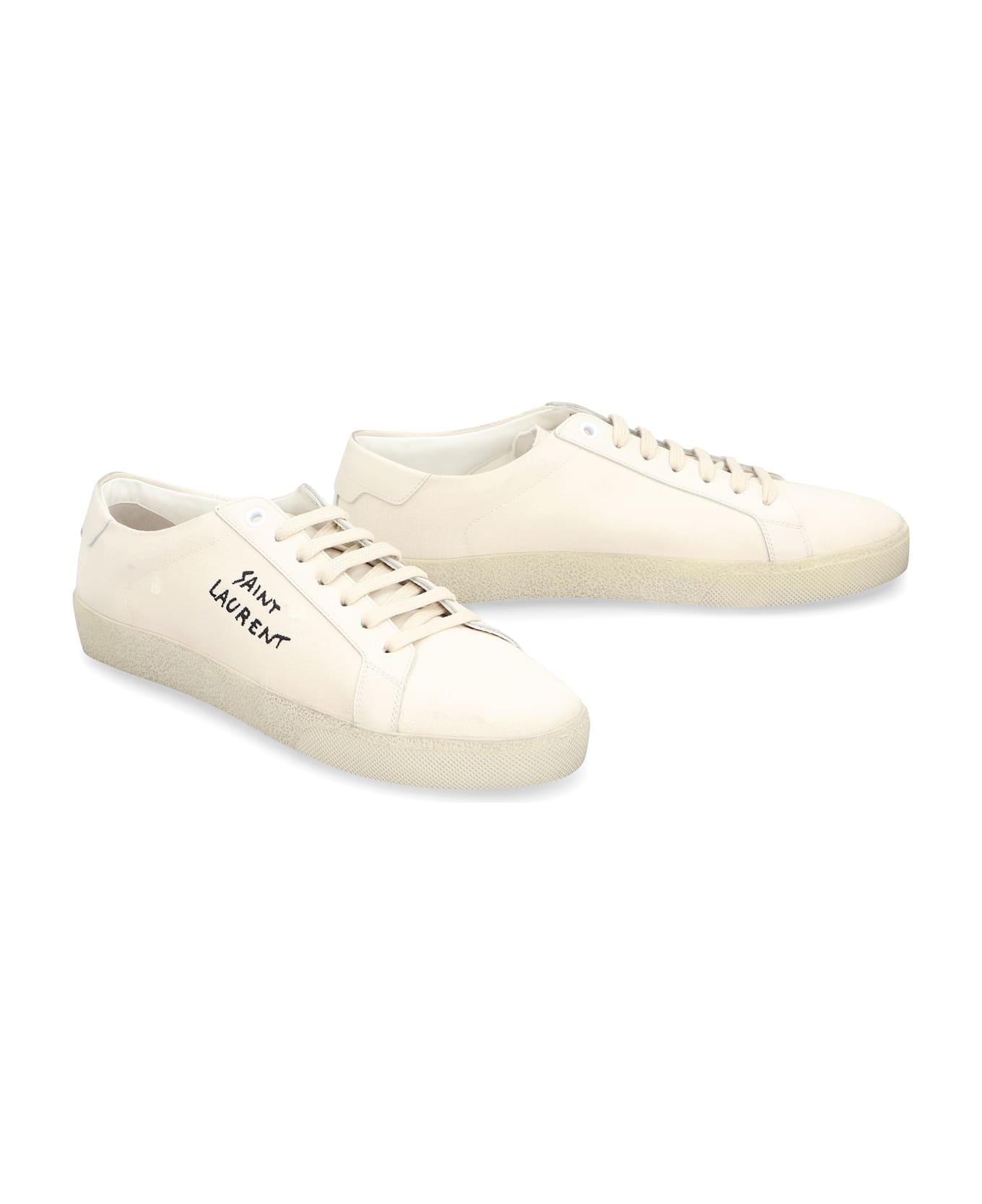 Saint Laurent Court Sl/06 Fabric Low-top Sneakers - White