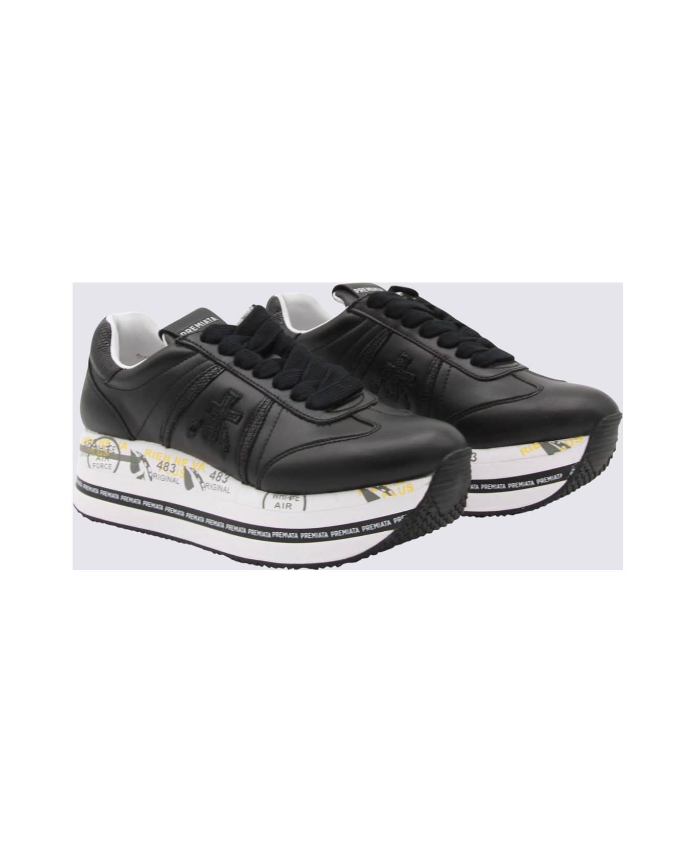 Premiata Black Leather Beth Sneakers