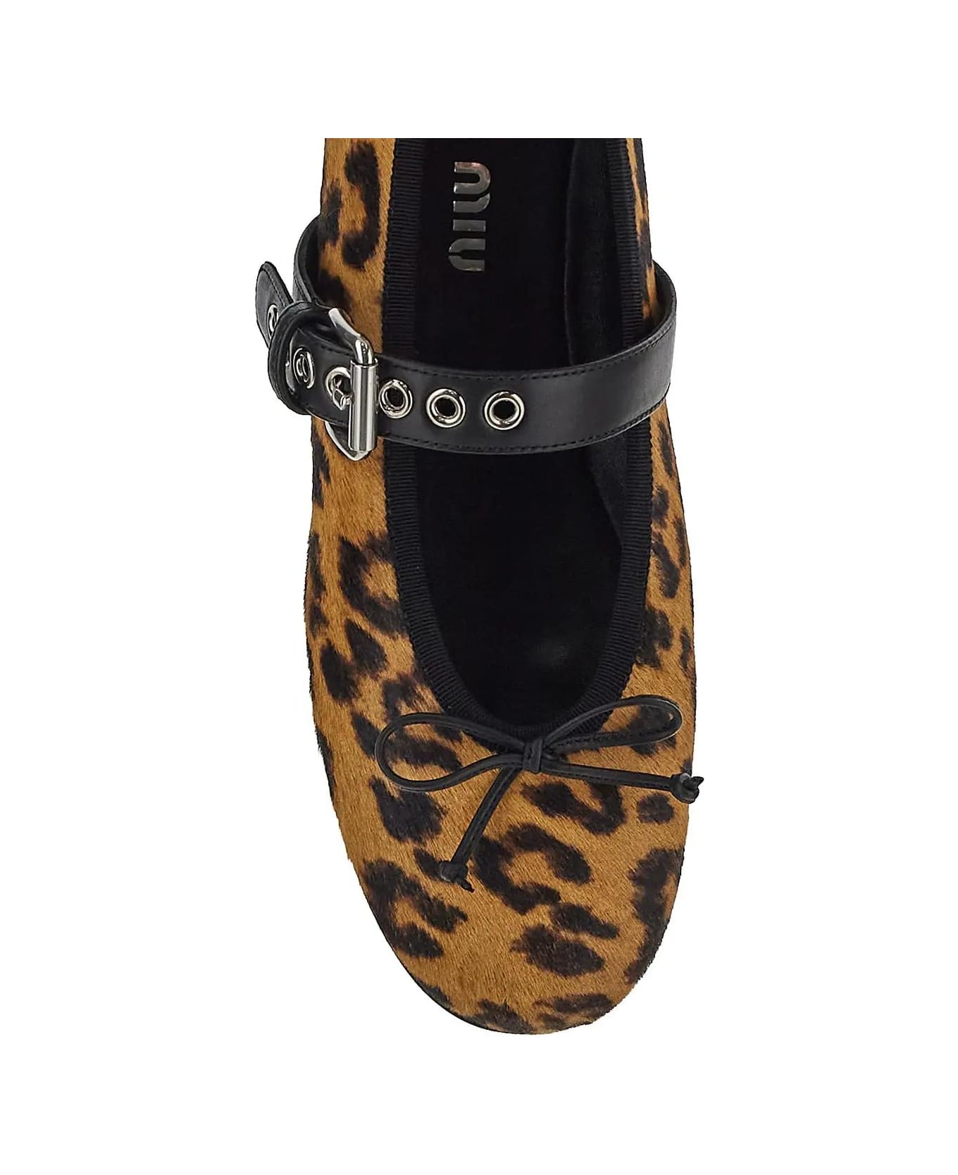 Miu Miu Leopard Ballerinas - Miele