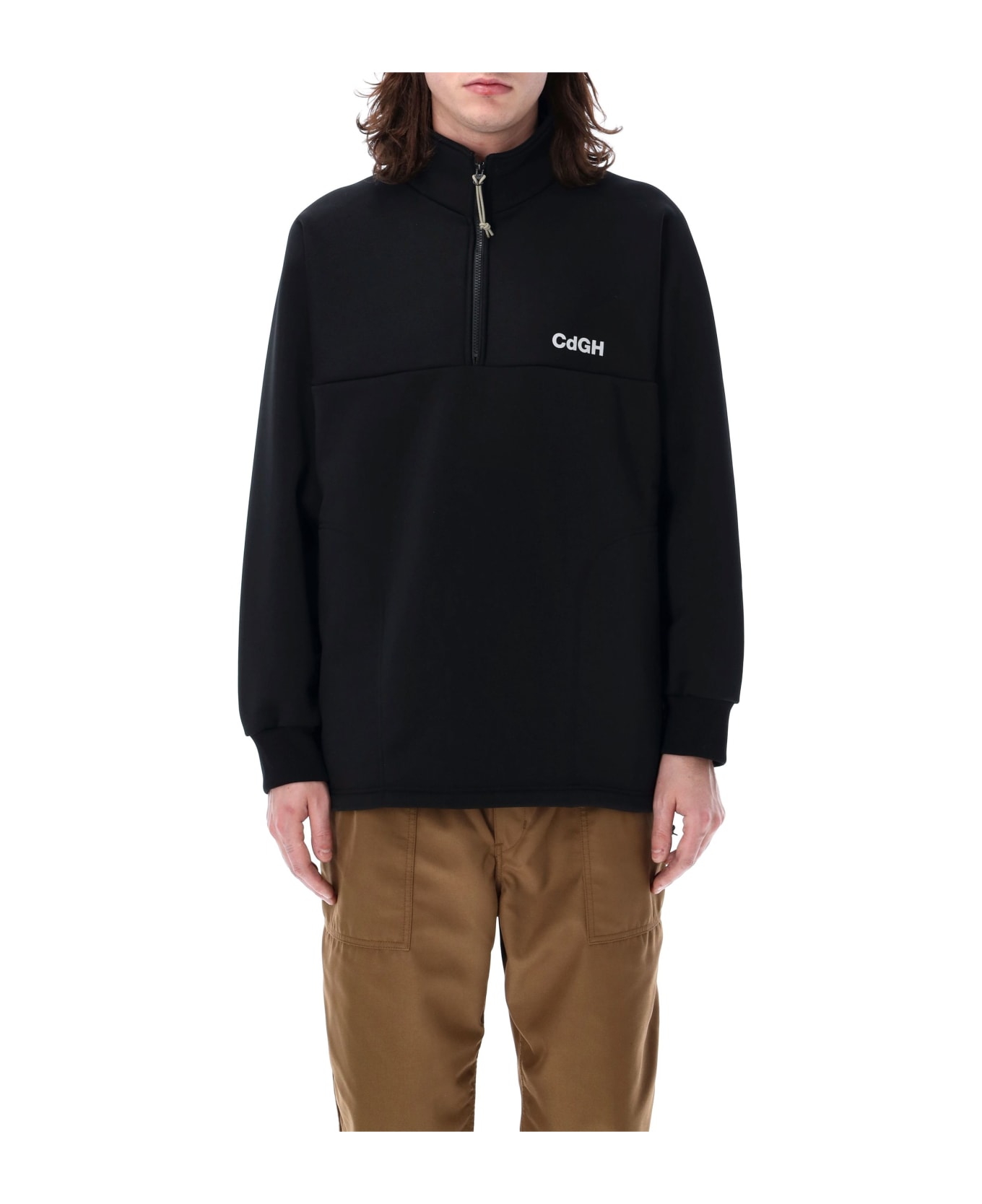 Comme des Garçons Homme Half-zip Logo Sweatshirt - BLACK フリース