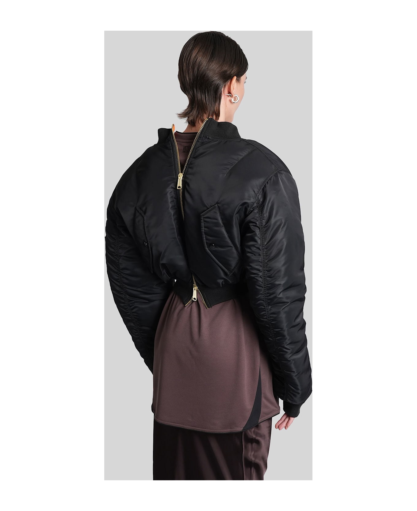 VETEMENTS Bomber Jacket In Black Nylon - black