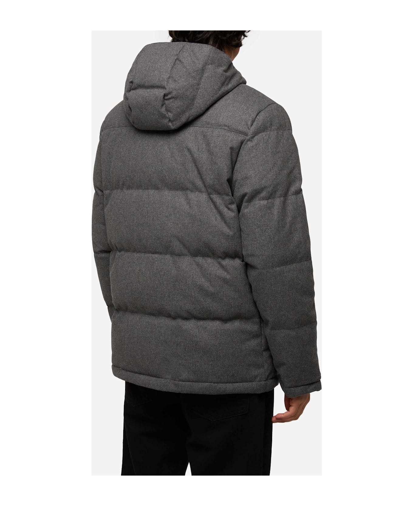 MC2 Saint Barth Grey Wooly Hooded Down Jacket Baxter - GREY