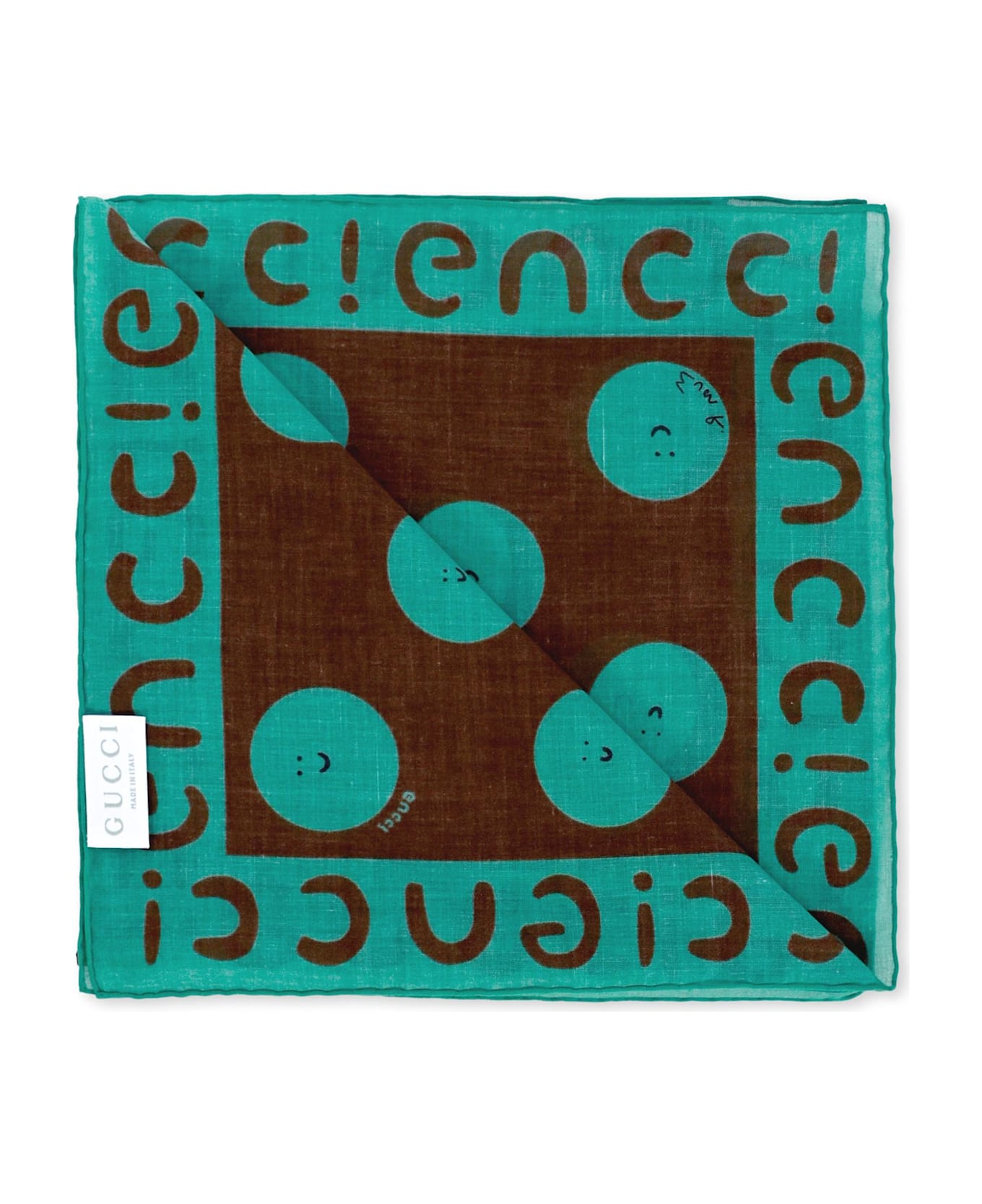 Gucci Brown Scarf For Kids With Sun - Brown