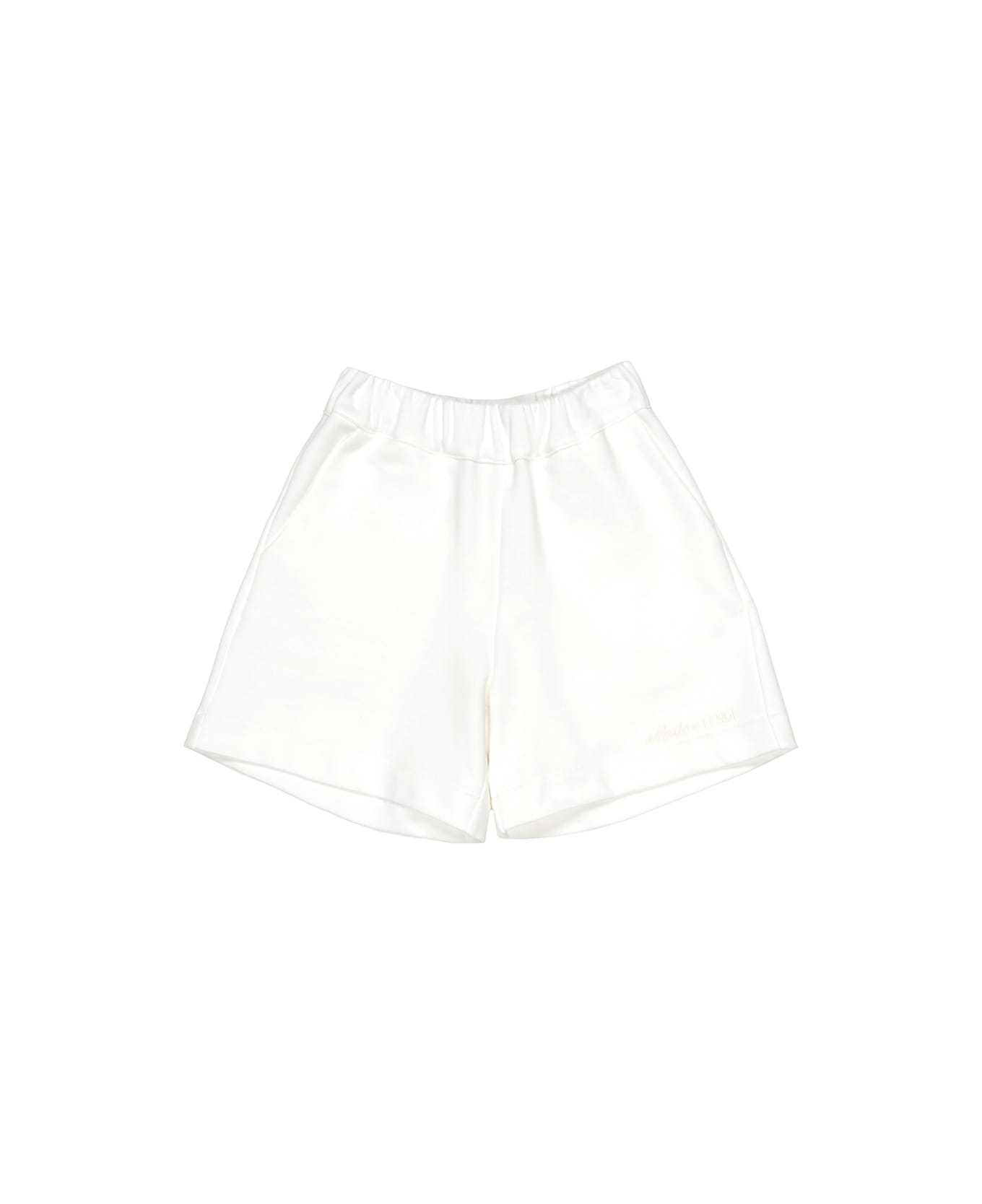 Fendi White Shorts With Embroidery - White