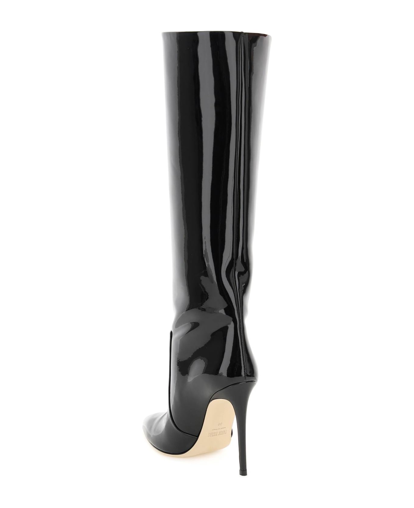 Paris Texas Patent Leather Stiletto Boots - Black