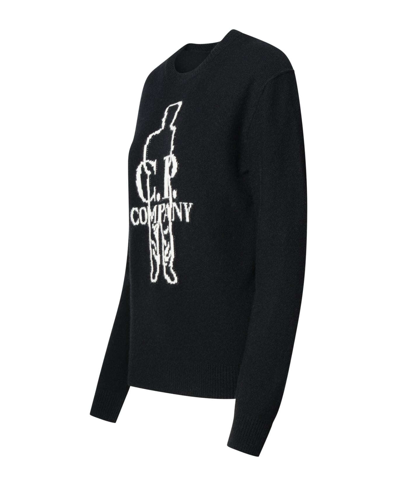 C.P. Company Black Wool Blend Sweater - Black