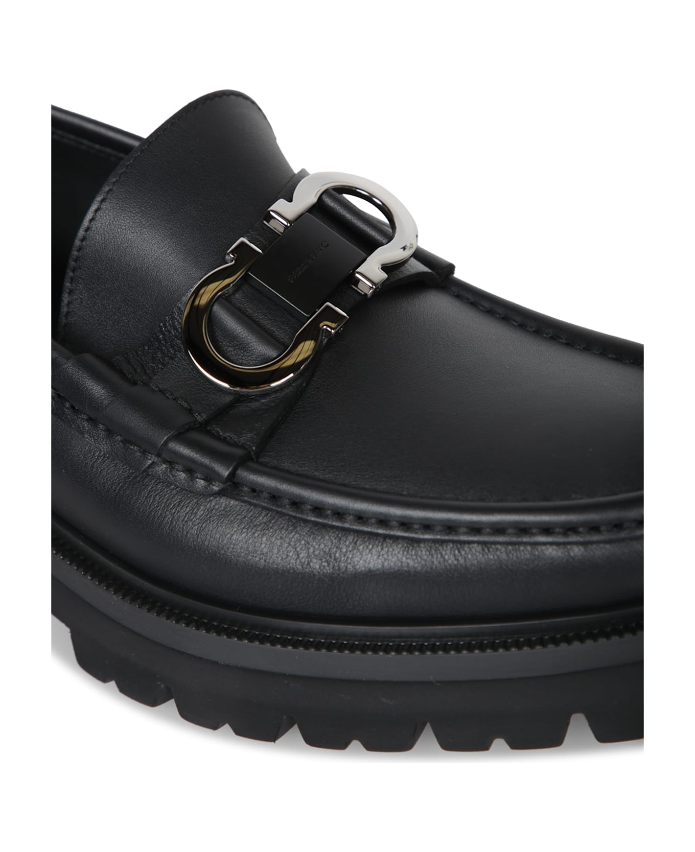 Ferragamo Gancini Black Loafer - Black