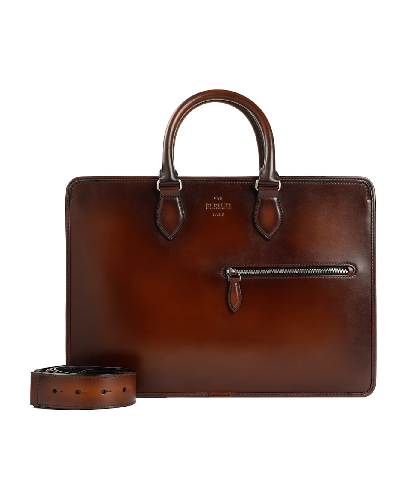 Berluti Neo Venezia Leather Handbag - Cacao Intenso