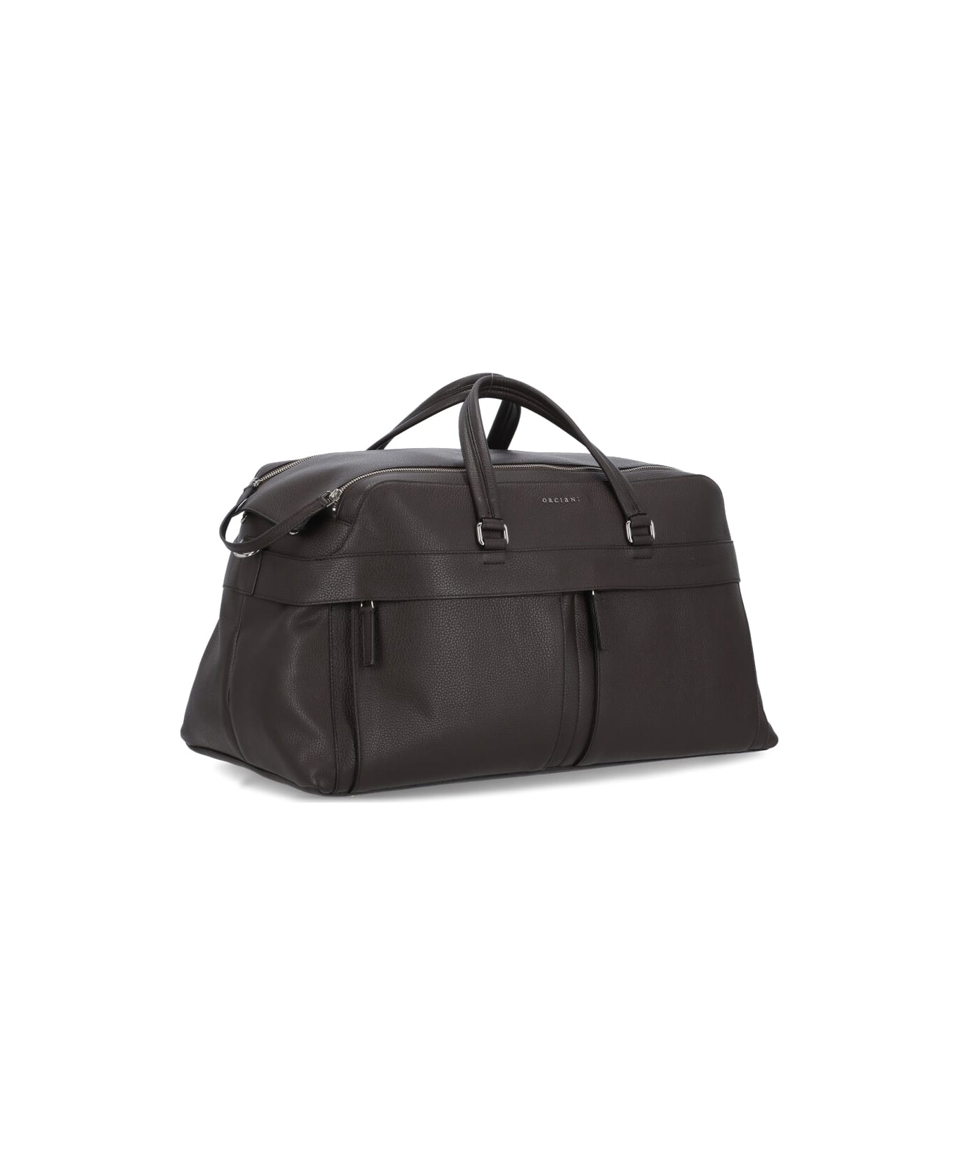 Orciani Micron Pebbled Leather Duffel Bag