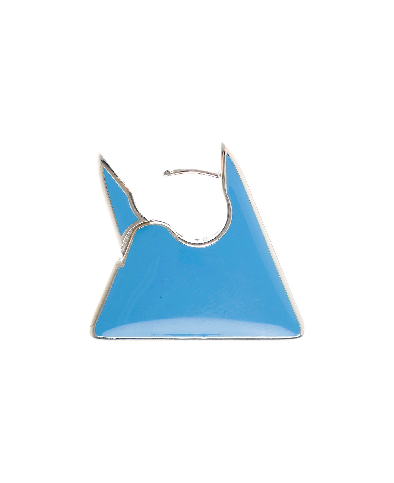 Bottega Veneta Blue Lacquered Silver Earrings - Light blue