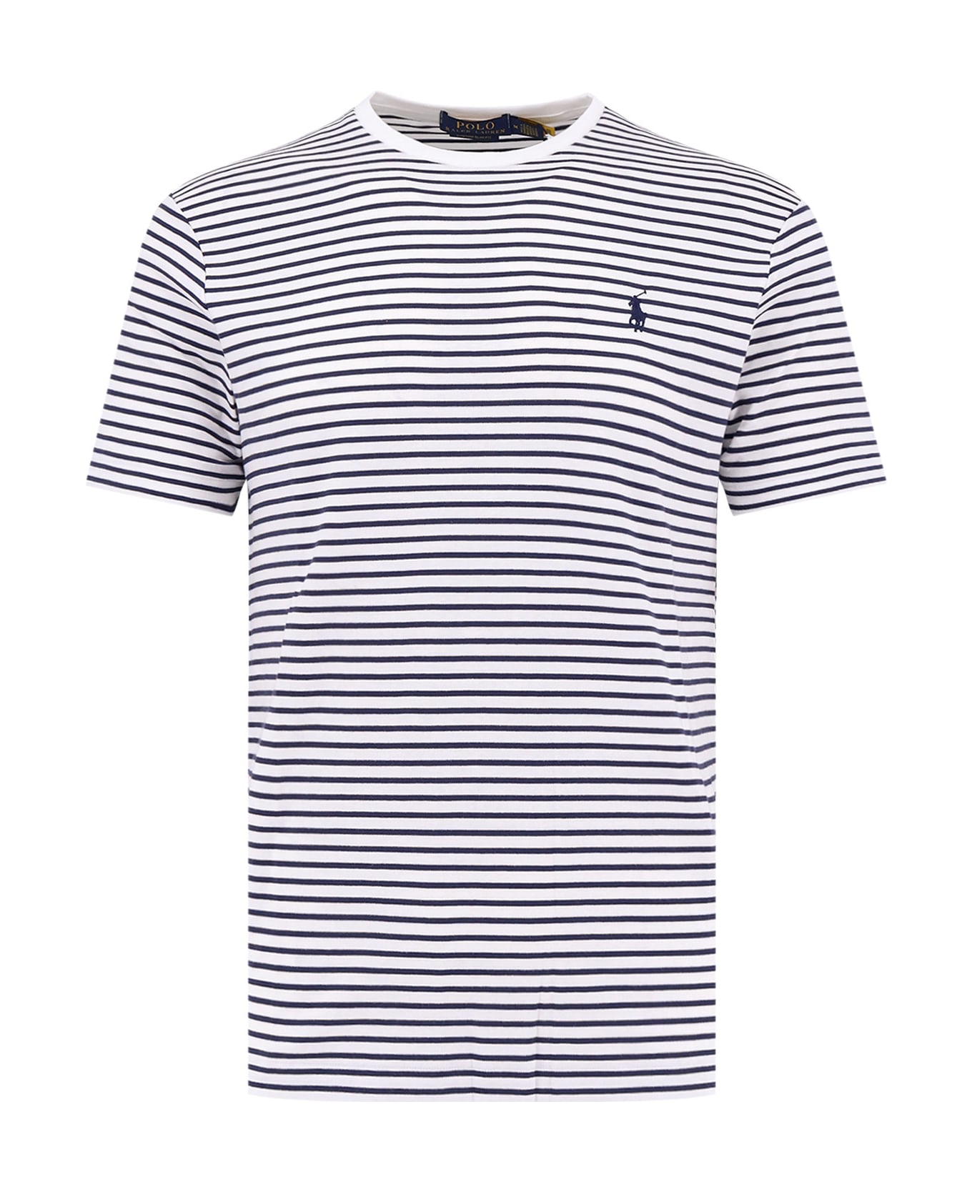 Polo Ralph Lauren Cotton Striped T-shirt With Logo Embroidery - Blue