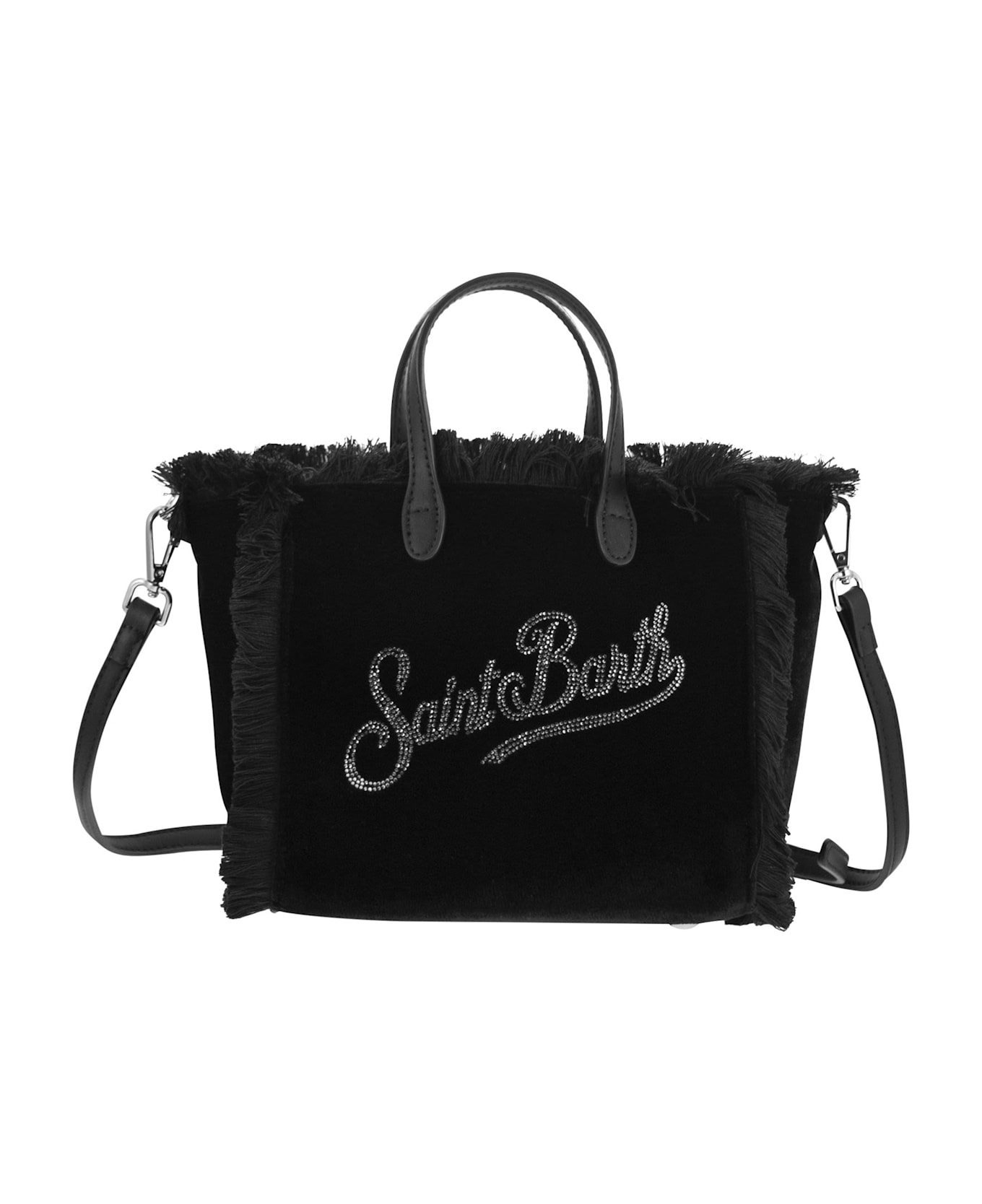 MC2 Saint Barth Mini Vanity Bag With Bangs And Rhinestone Logo - Black