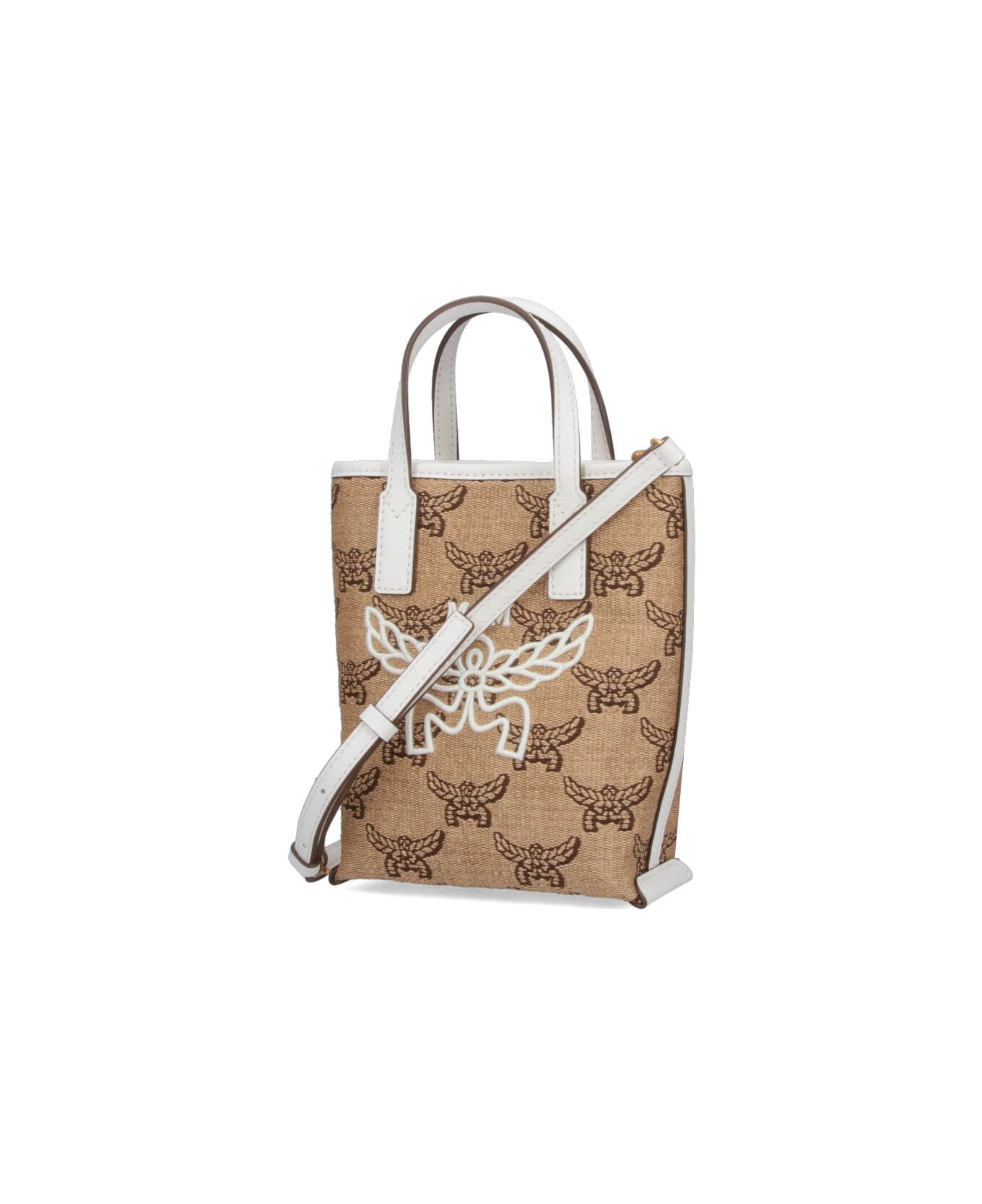 MCM Logo Tote Bag - Beige
