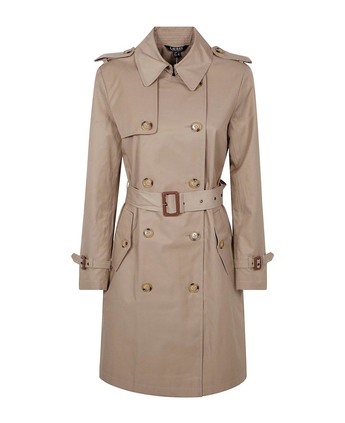 Polo Ralph Lauren Double Breast Belt Rn 38' Lined Coat - Birch Tan