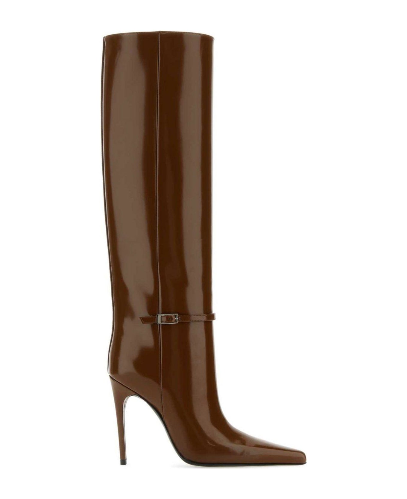 Saint Laurent Vendome Pointed Toe Boots - Brown
