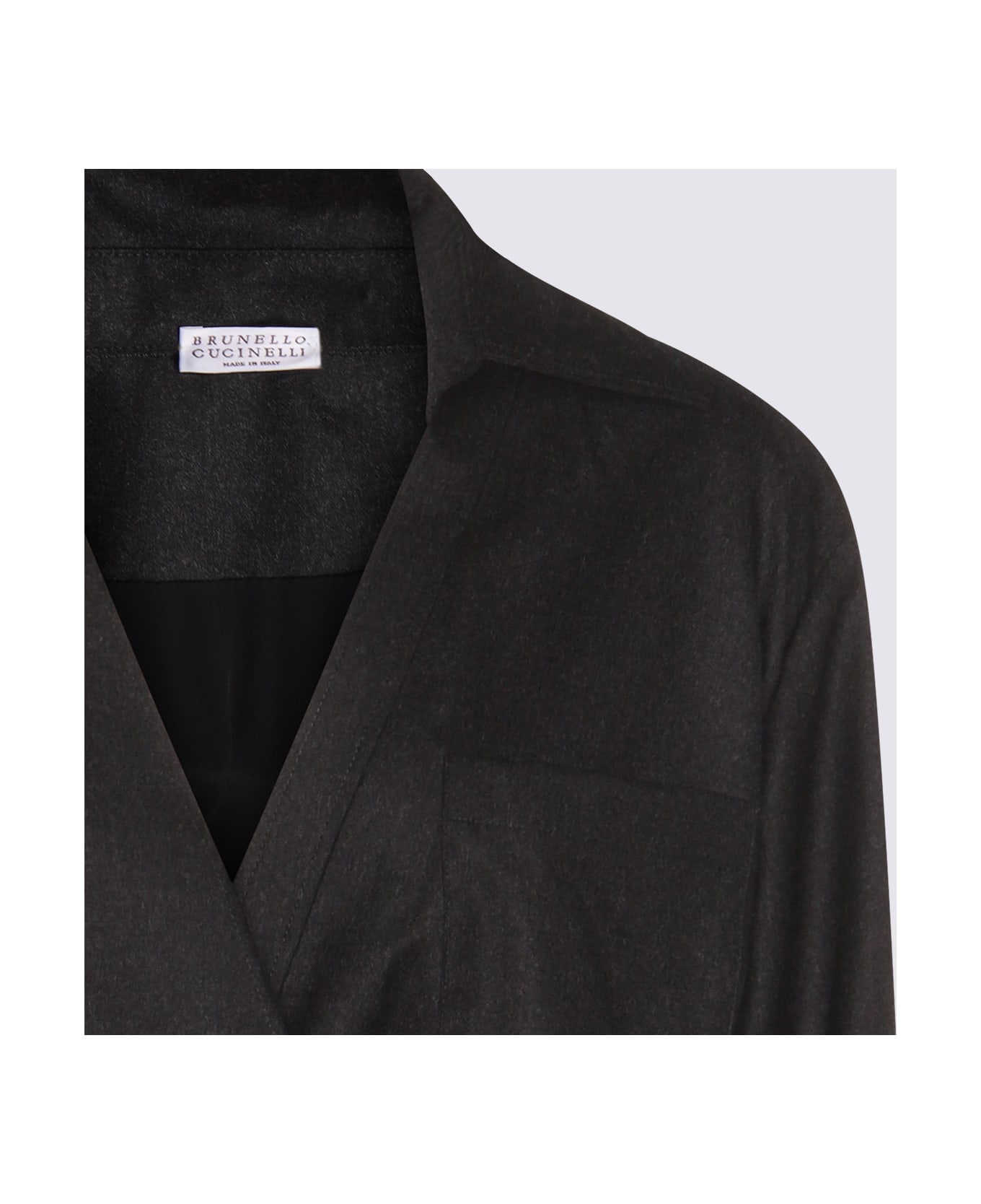 Brunello Cucinelli Black Leather Dress - Anthracite
