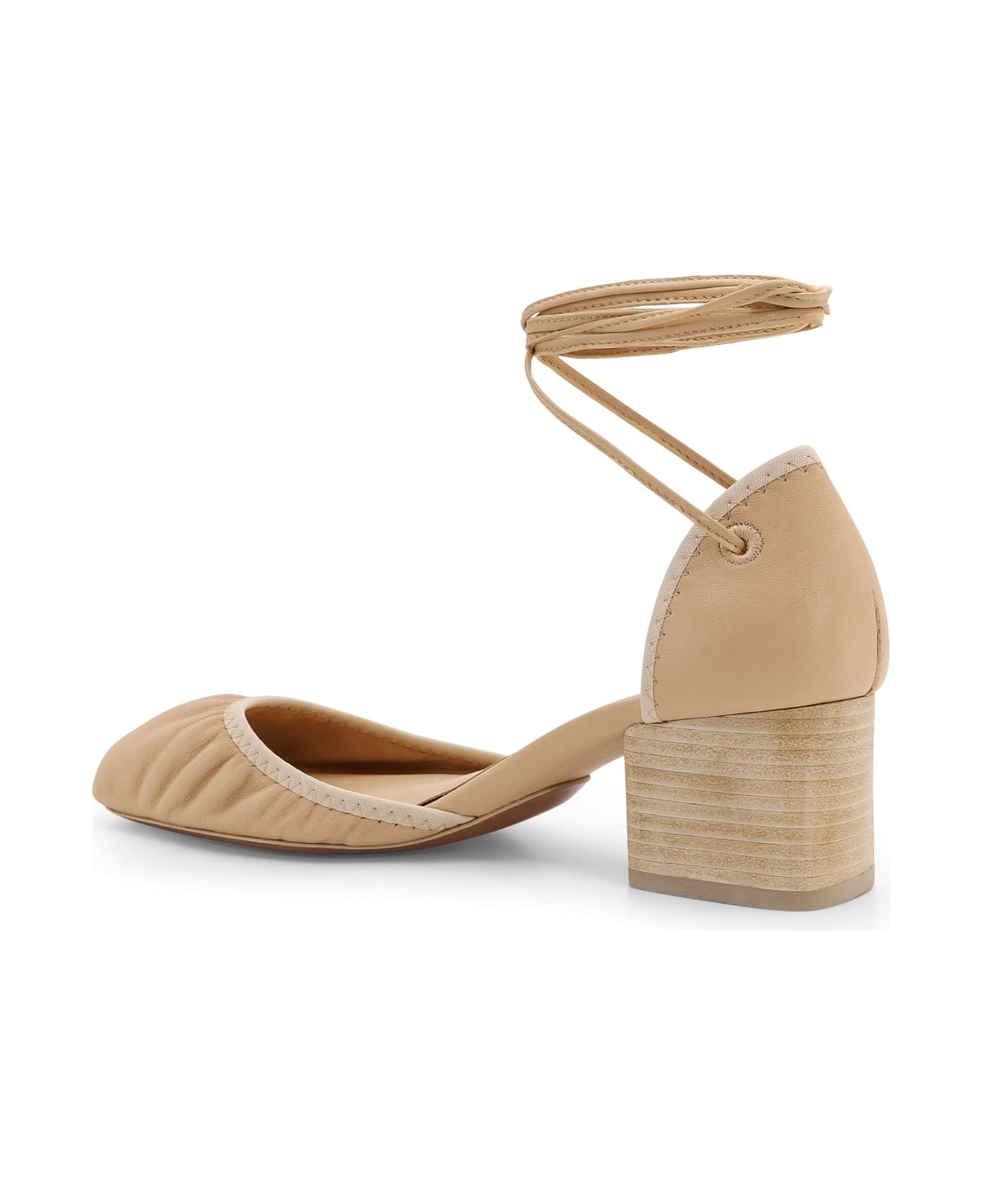 Lemaire Micro Ballerina Leather Pumps - Beige