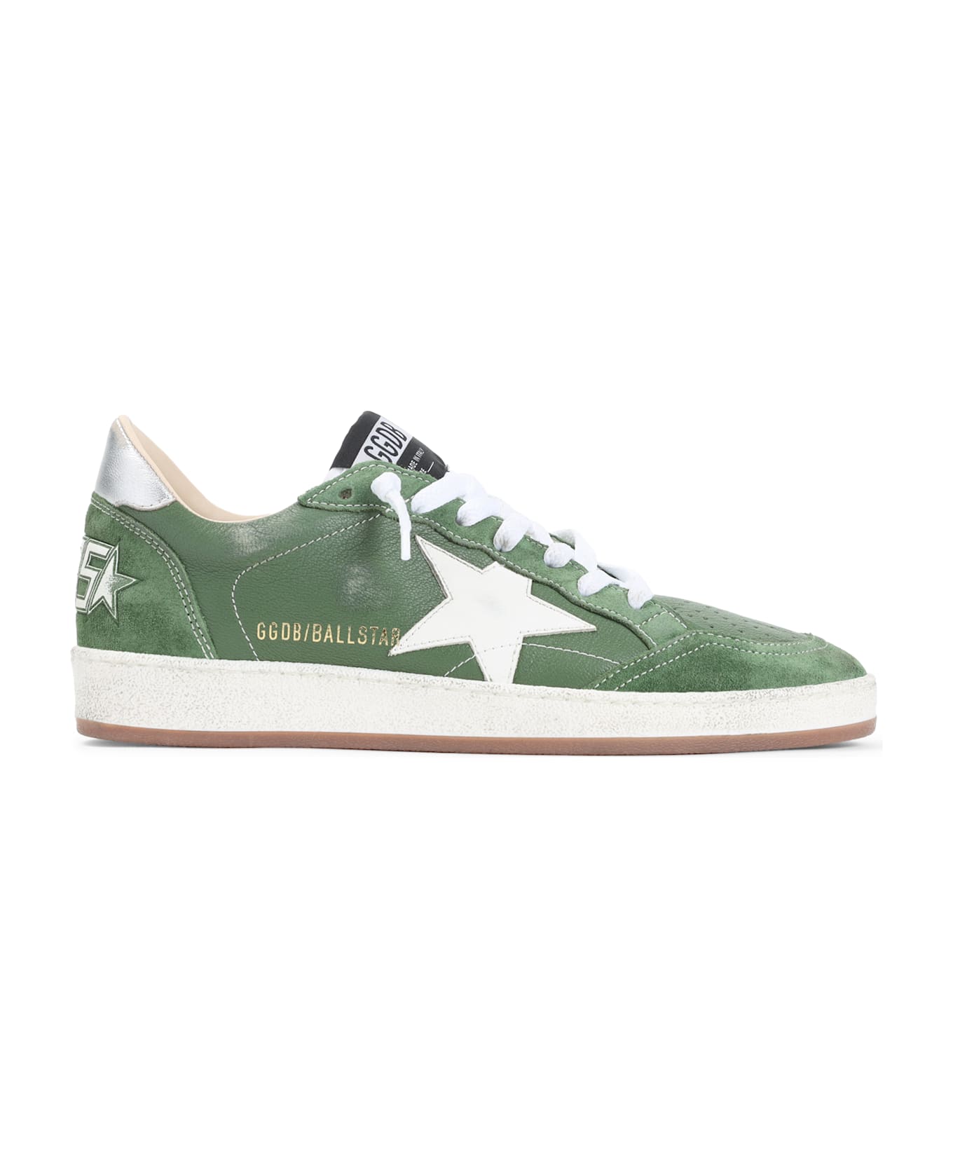Golden Goose Ball Star Sneakers - Green White Silver