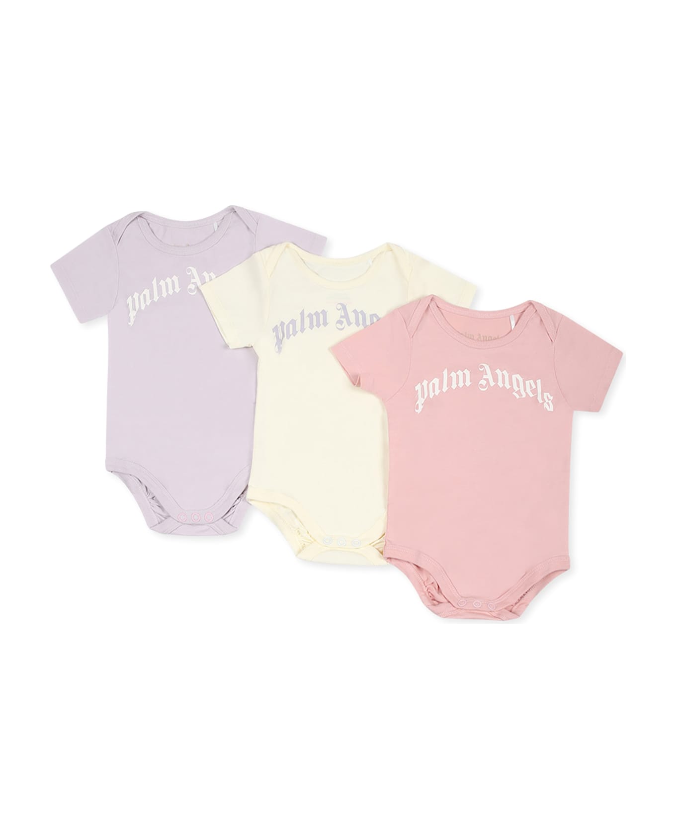 Palm Angels Multicolor Body Set For Baby Girl With Logo - Multicolor