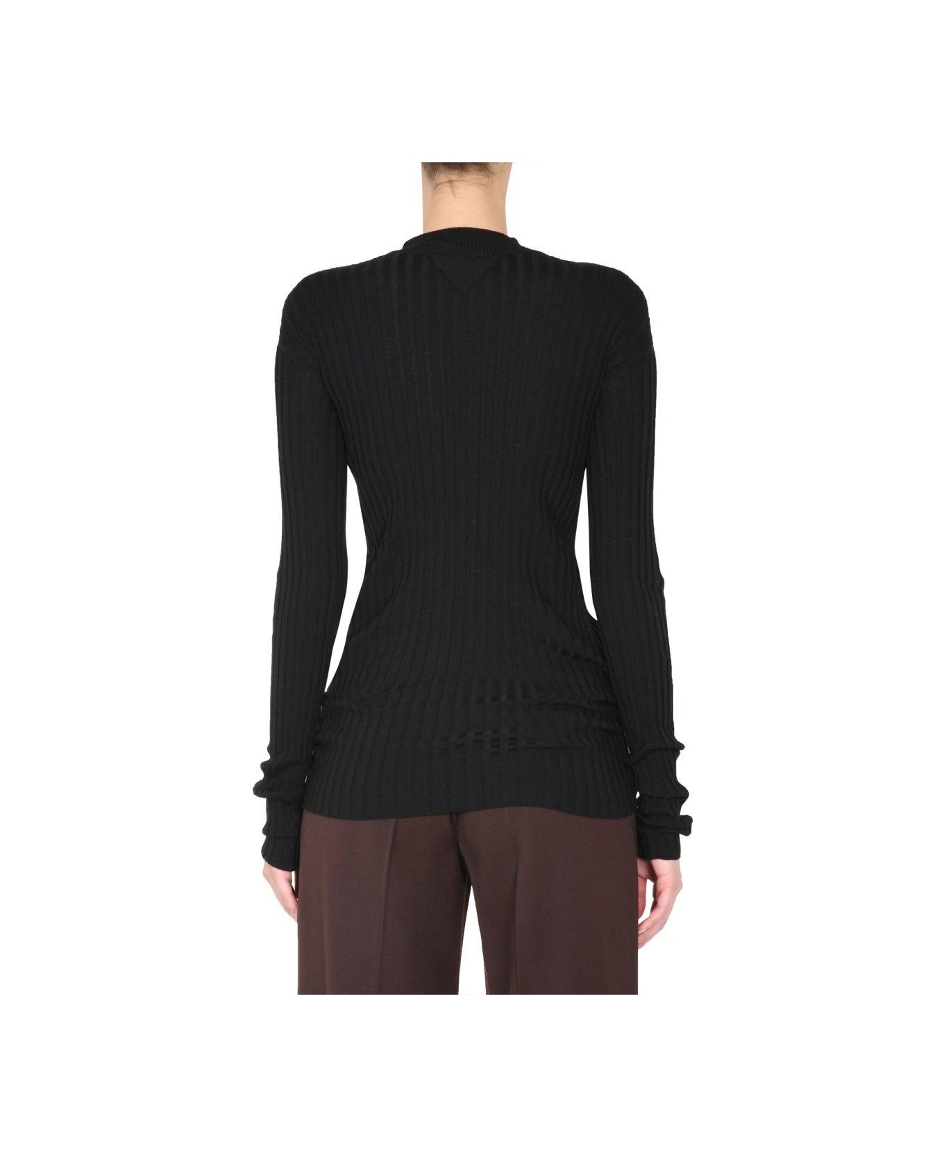 Bottega Veneta Ribbed Knit Sweater - BLACK