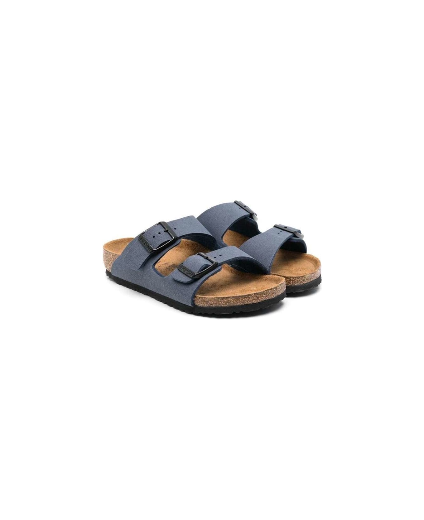 Birkenstock 'arizona' Navy Blue Sandals With Engraved Logo In Eco Leather Boy - Blu