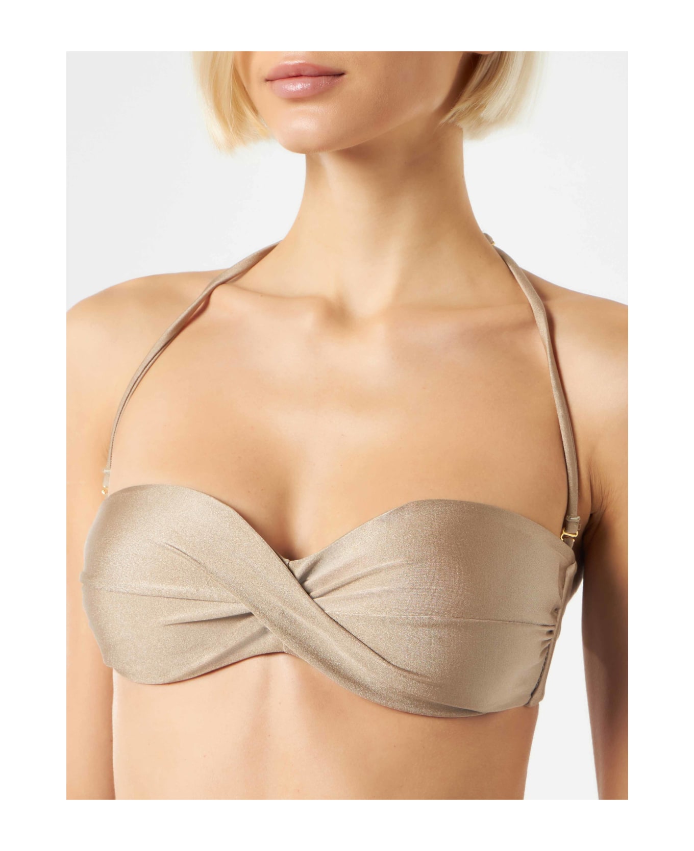 MC2 Saint Barth Shiny Dove Grey Bandeau Top - GREY