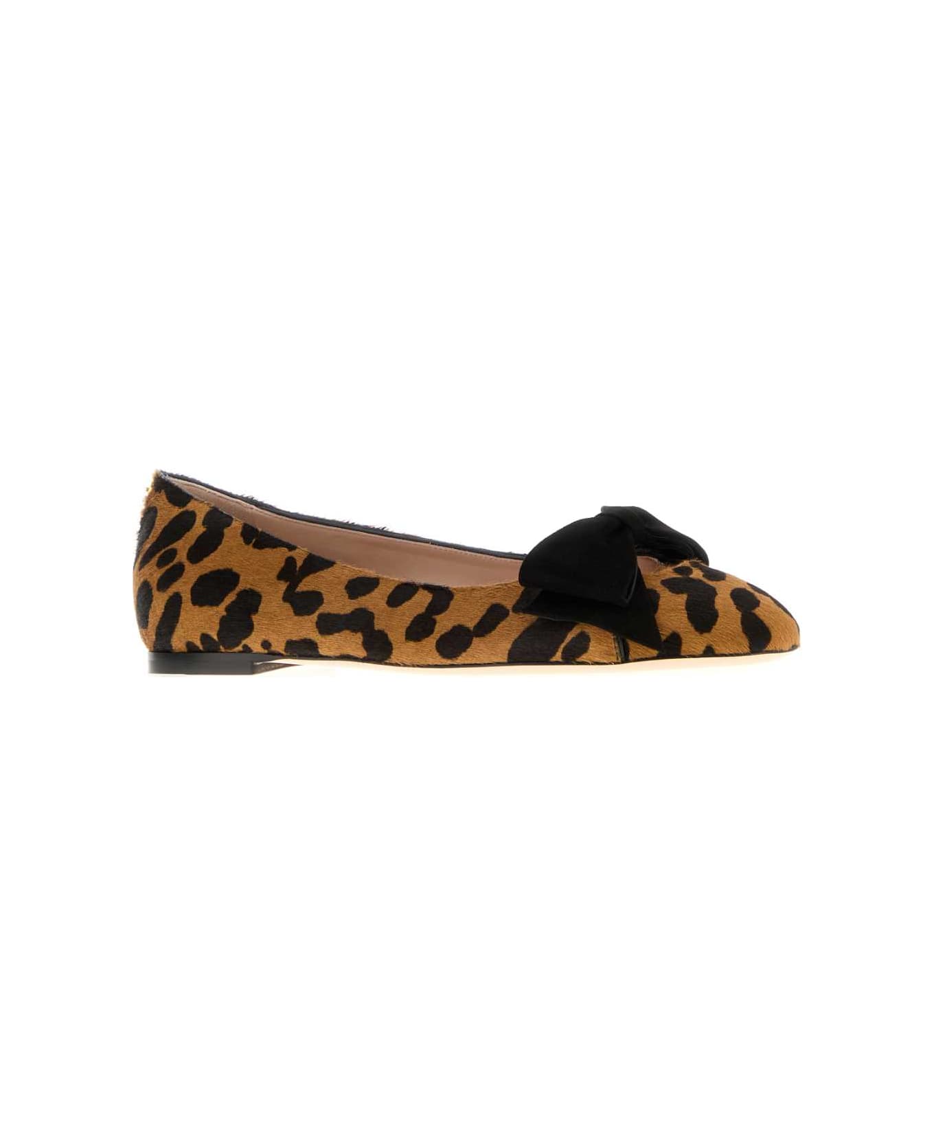 Valentino Garavani Printed Calf Hair Bowow Ballerinas - MIELET.MORONERO
