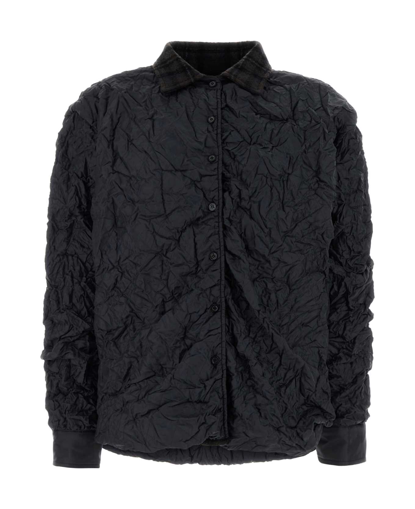 Maison Margiela Midnight Blue Polyester Reversibile Jacket - ANTHRACITEBROWNCHECK