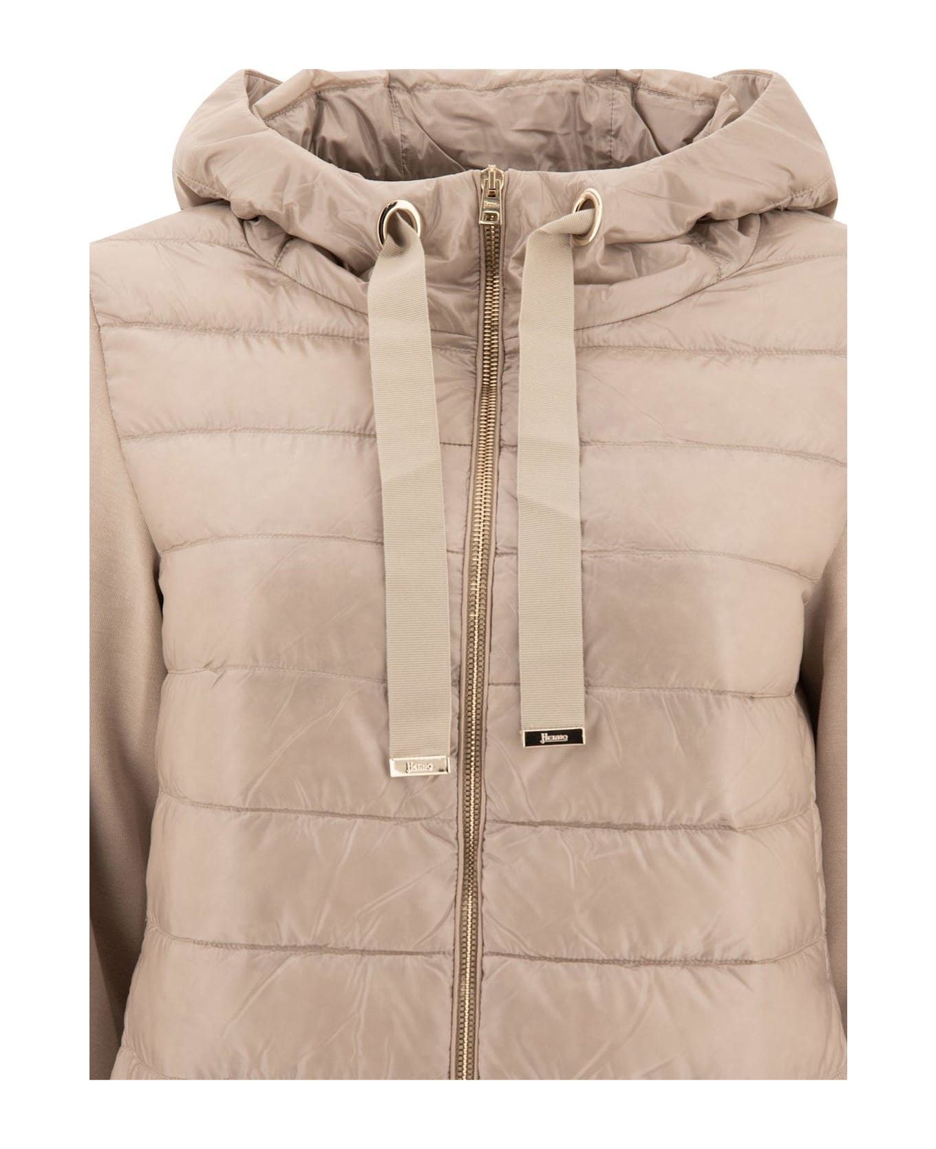 Herno Panelled Hooded Jacket - NEUTRALS
